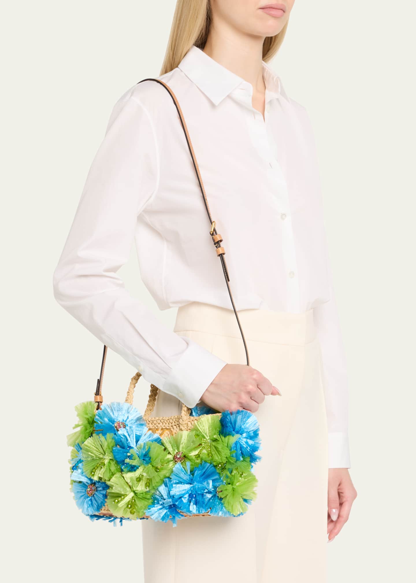 Valentino Garavani VLOGO Signature Small 3D Flower Tote Bag Image 2 of 5