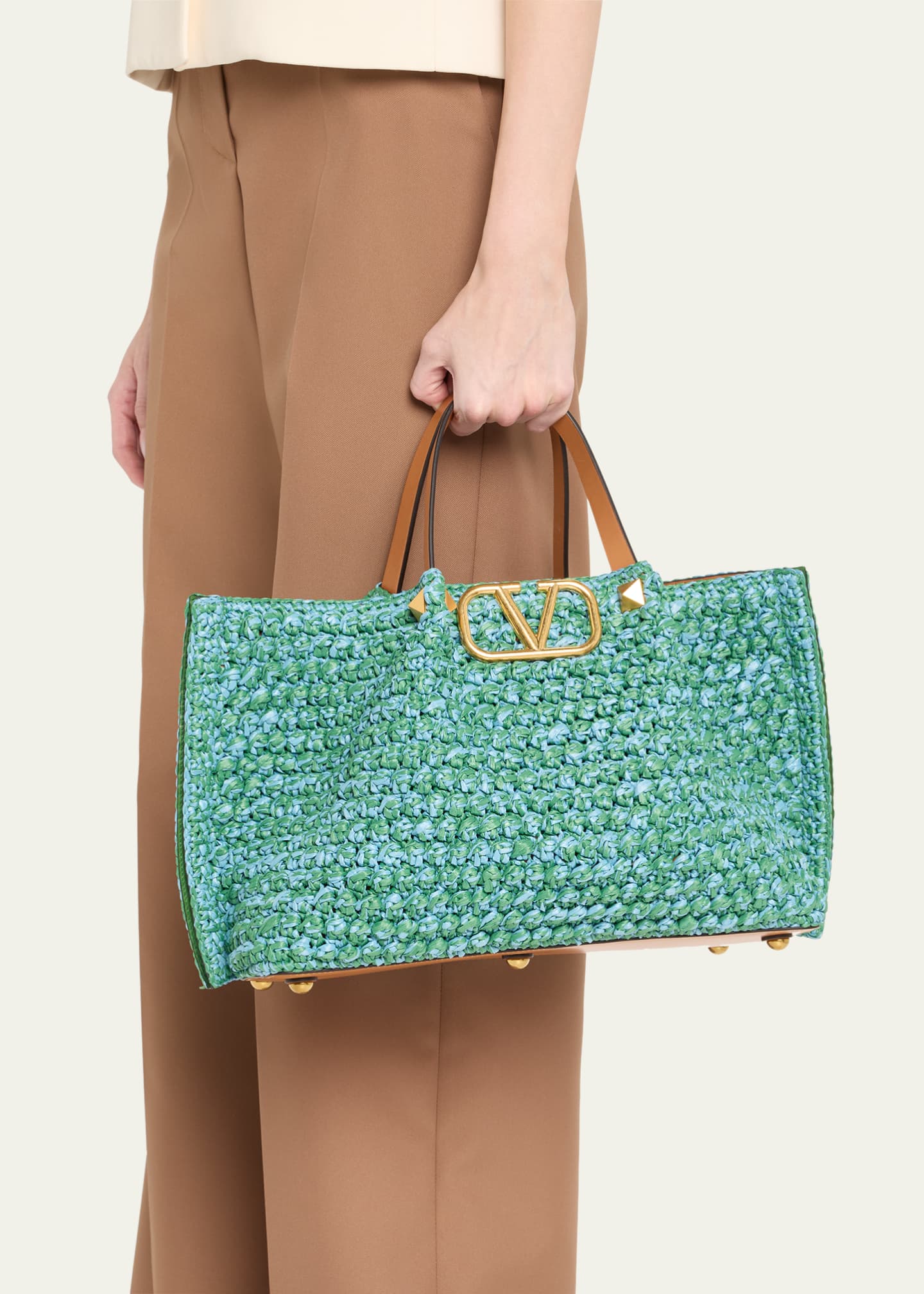 Valentino Garavani VLOGO Signature Medium Crochet Tote Bag Image 2 of 6