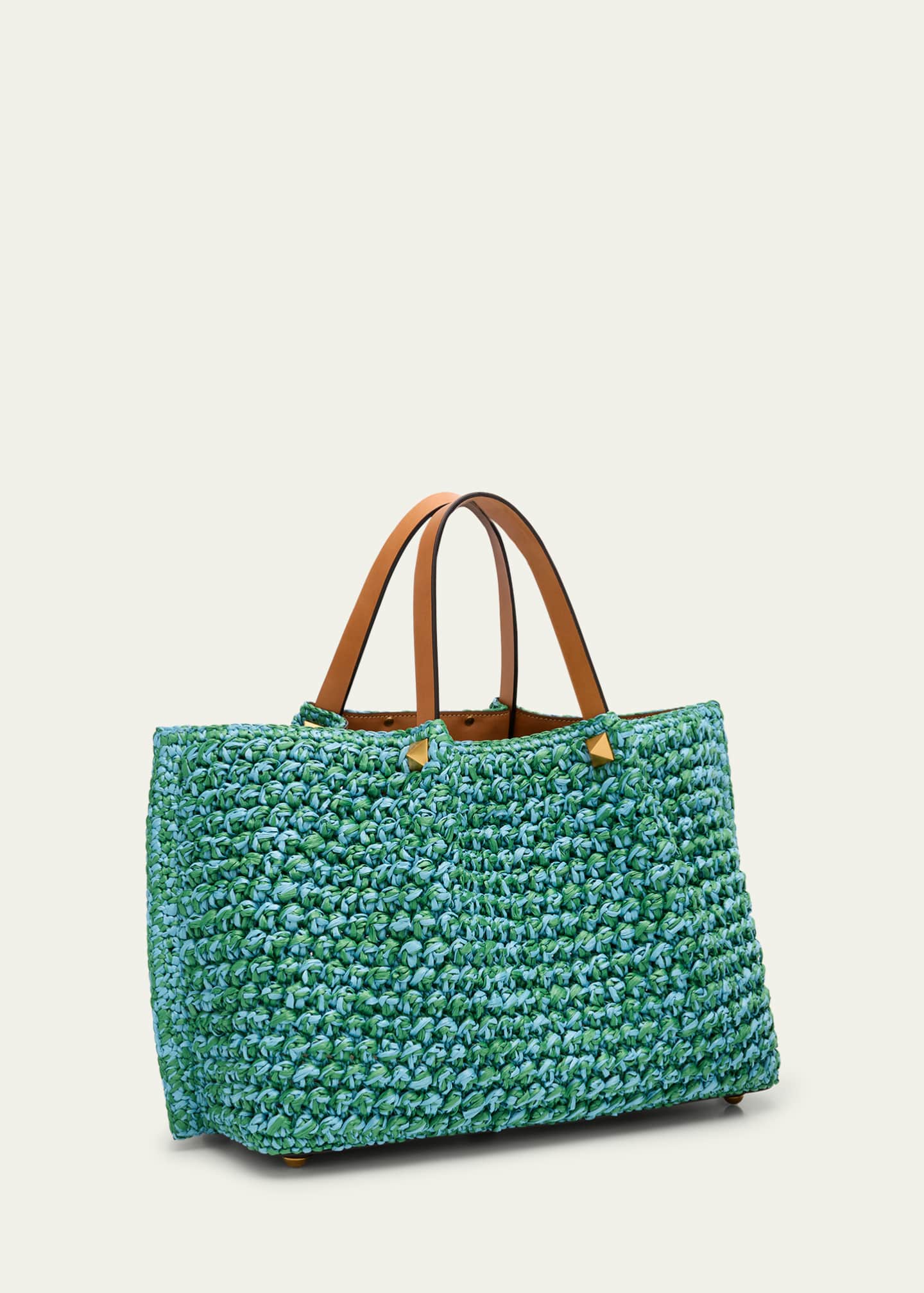 Valentino Garavani VLOGO Signature Medium Crochet Tote Bag Image 3 of 6