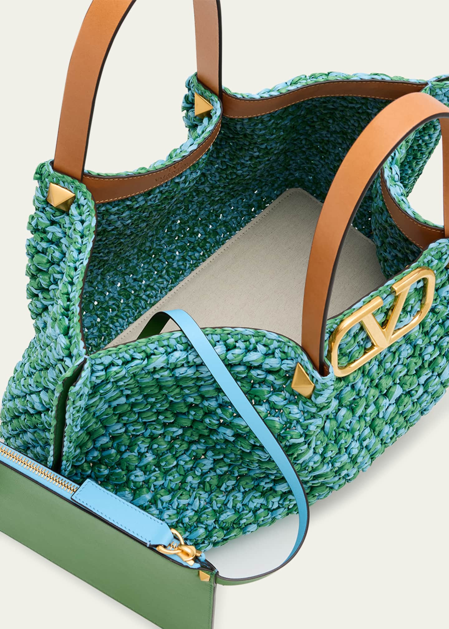 Valentino Garavani VLOGO Signature Medium Crochet Tote Bag Image 4 of 6