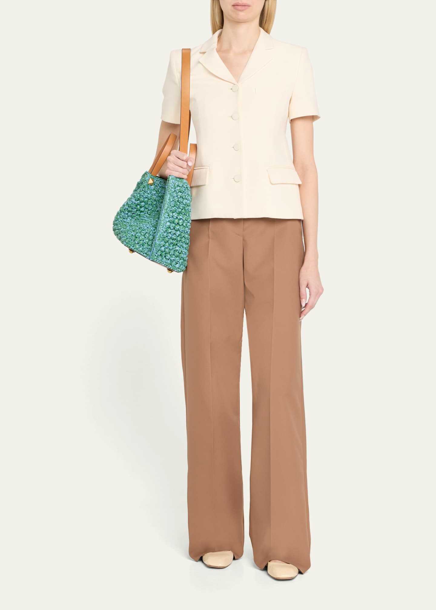 Valentino Garavani VLOGO Signature Medium Crochet Tote Bag Image 5 of 6