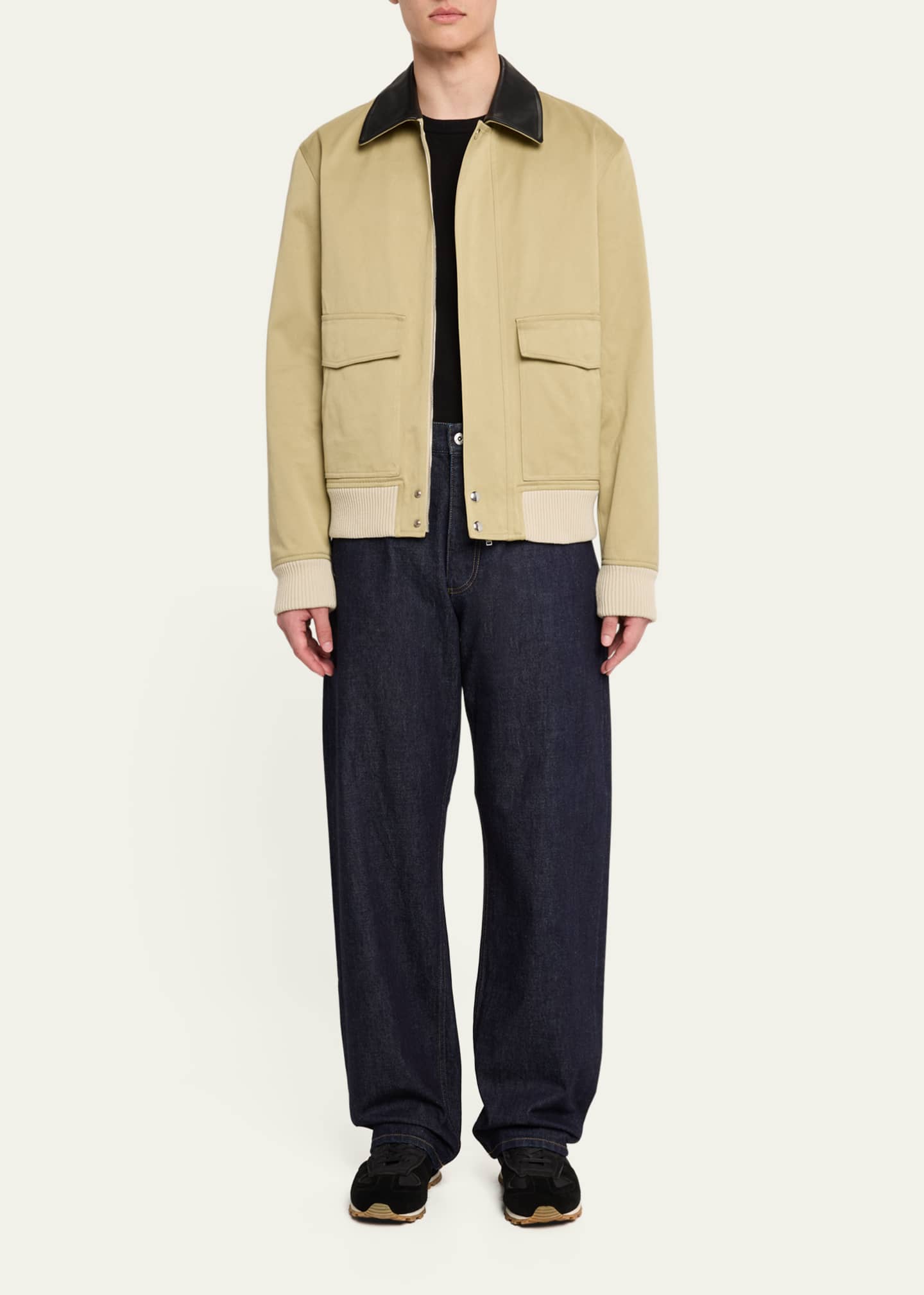 Wales Bonner Men's Leather-Collar Shade Blouson Jacket Image 2 of 5