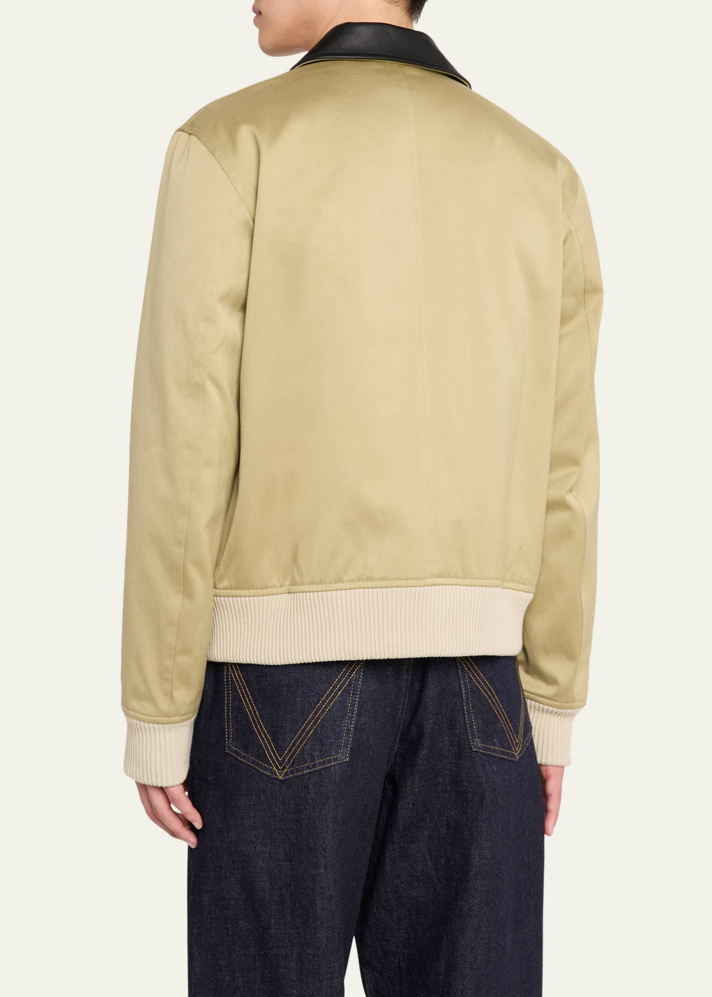 Wales Bonner Men's Leather-Collar Shade Blouson Jacket Image 3 of 5