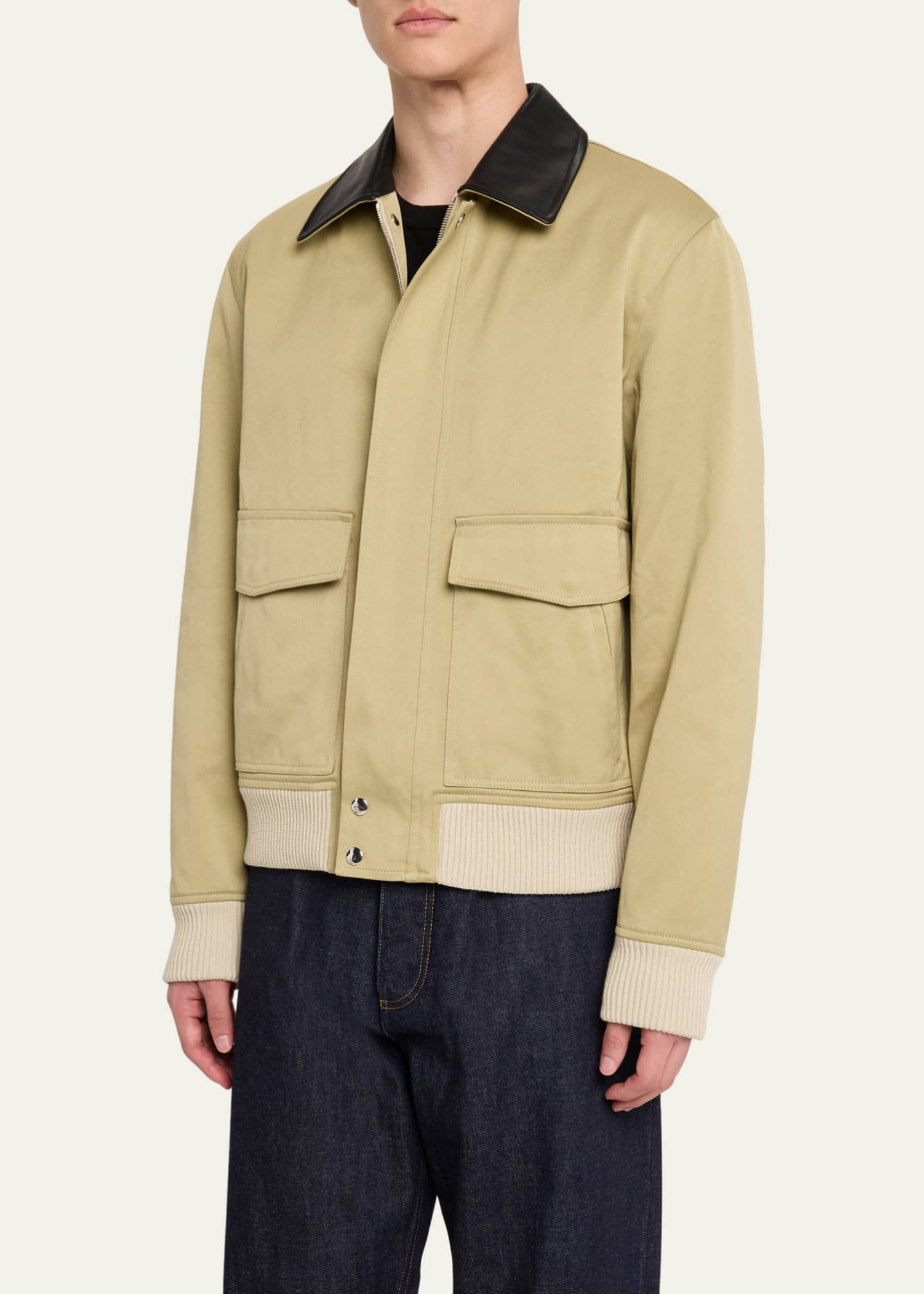 Wales Bonner Men's Leather-Collar Shade Blouson Jacket Image 4 of 5