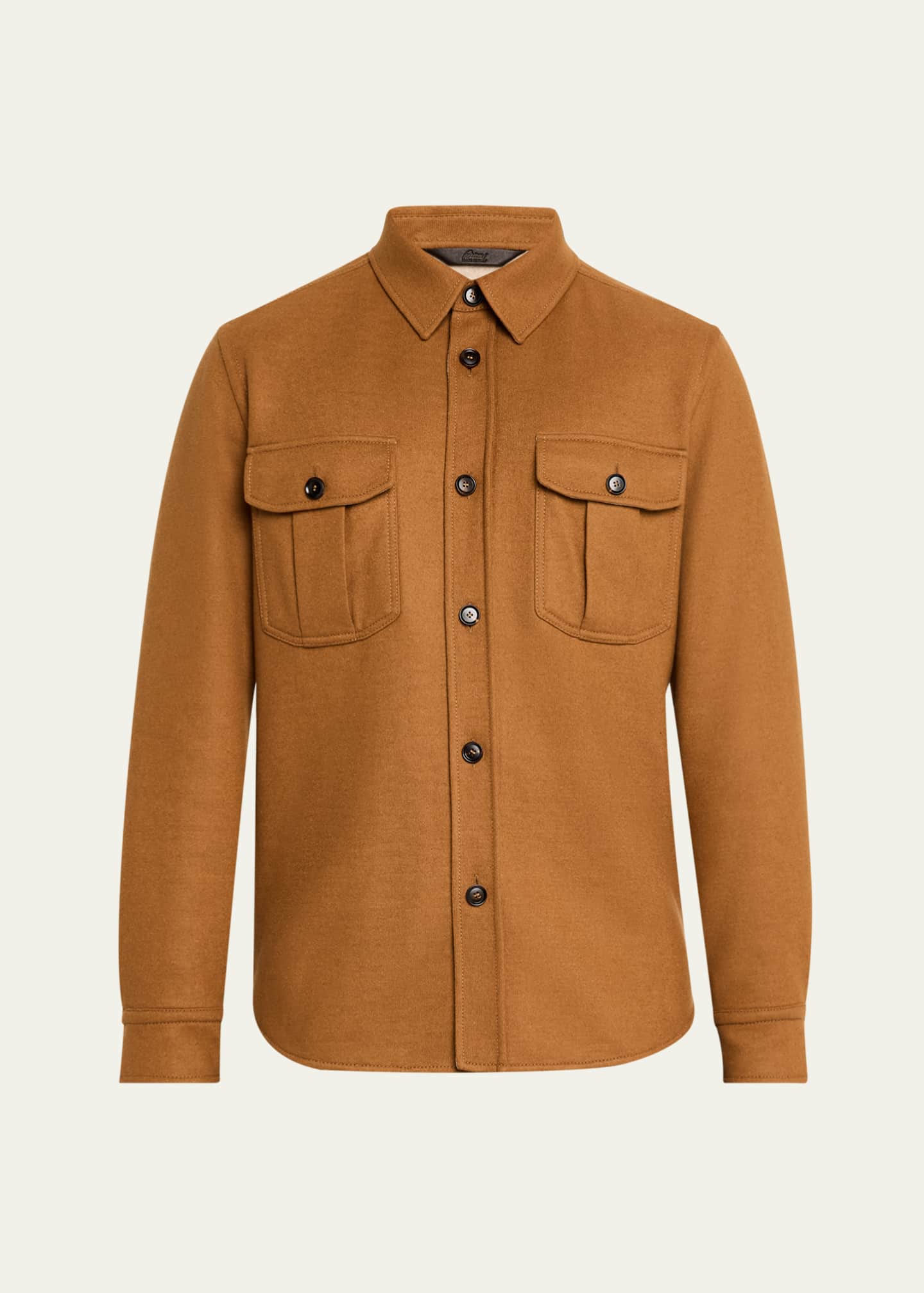 Brioni Men's Wool and Cashmere Double-Face Overshirt Image 1 of 5