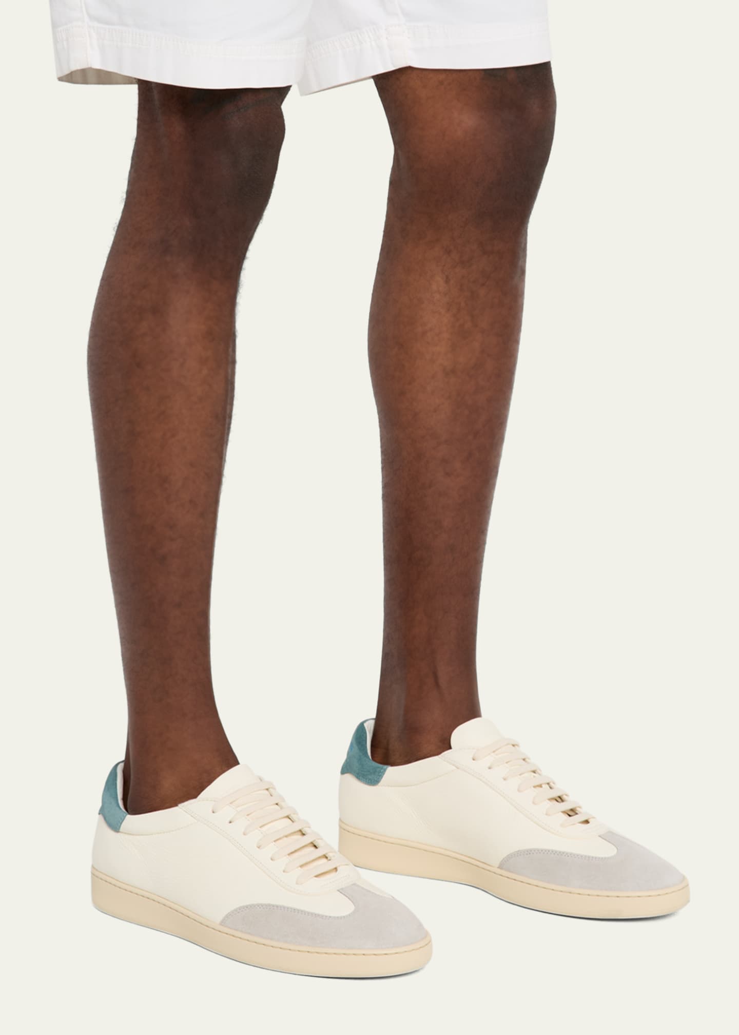 Stuart Weitzman Men's Banner Leather T-Toe Low-Top Sneakers Image 2 of 6