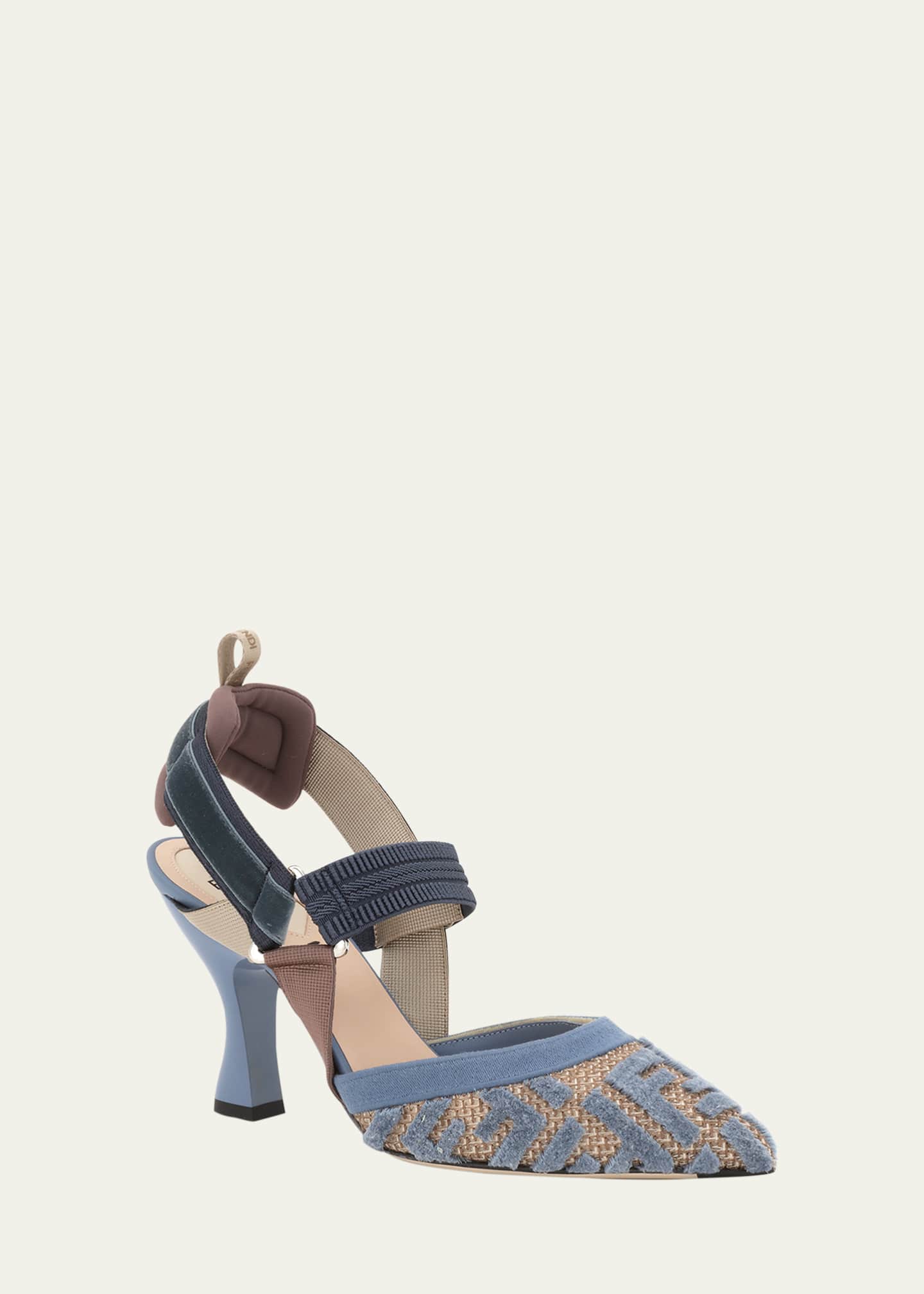 Fendi Colibri Tufted FF Sporty Slingback Pumps