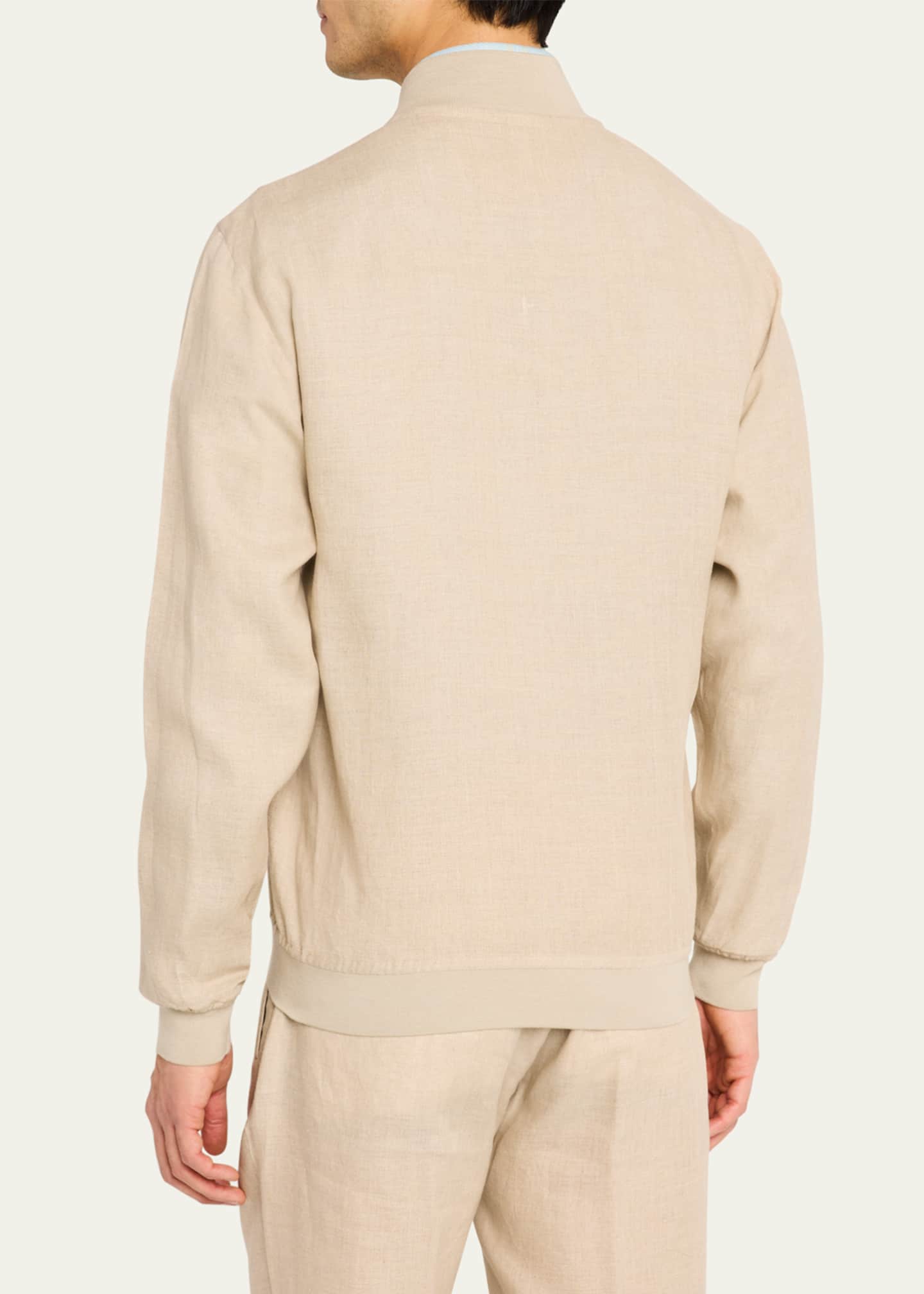 Kiton Men's Linen Full-Zip Shirt Jacket Image 3 of 5