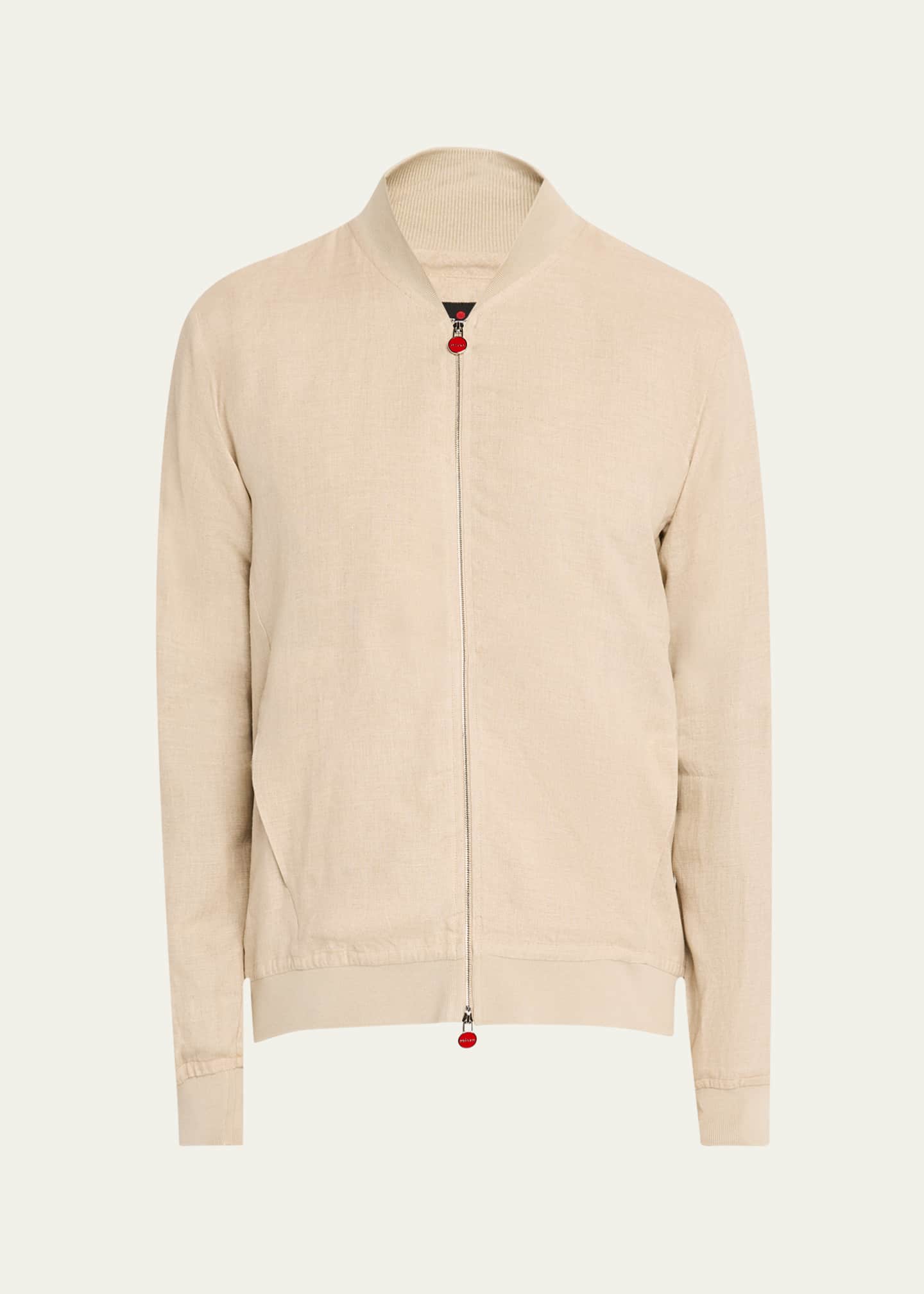 Kiton Men's Linen Full-Zip Shirt Jacket Image 1 of 5