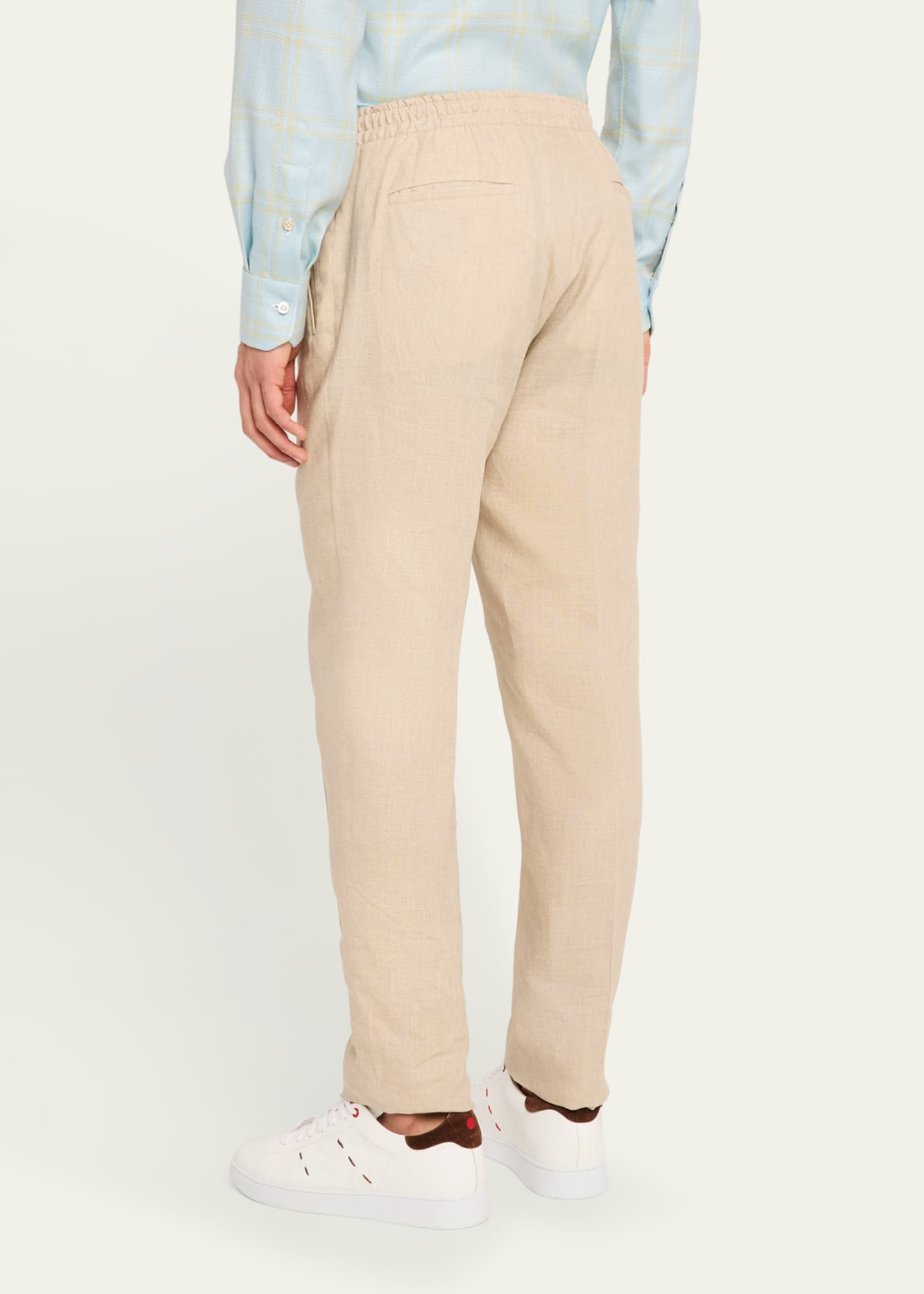 Kiton Men's Sasha Linen Pleated Stretch Pants Image 3 of 5