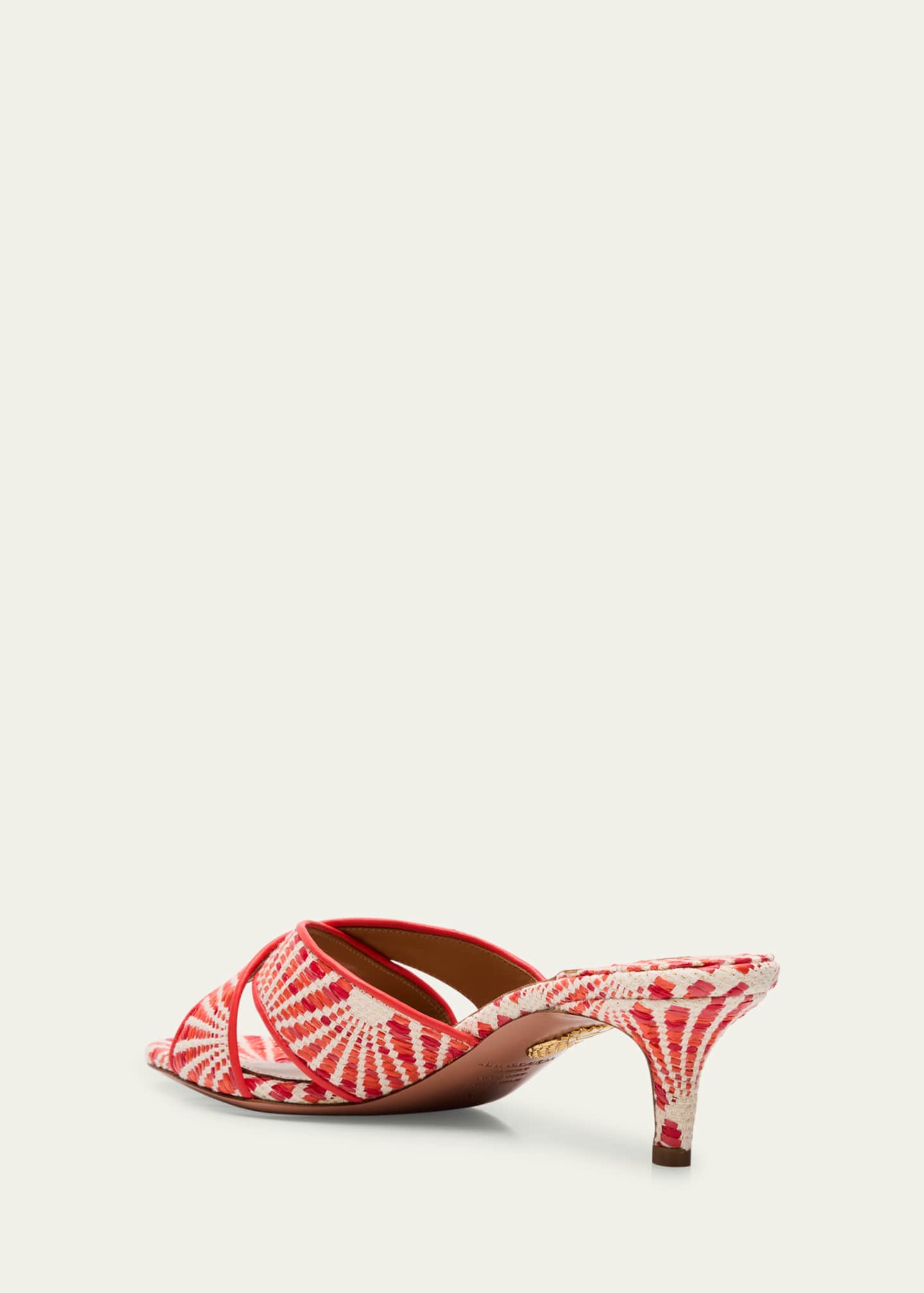 Aquazzura Divine Raffia Summer Kitten Sandals Image 2 of 4