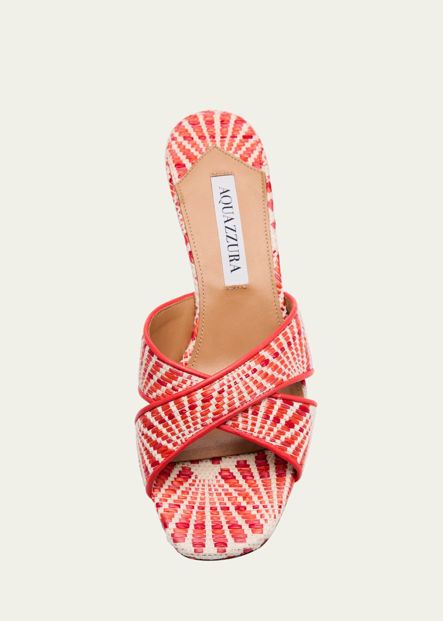 Aquazzura Divine Raffia Summer Kitten Sandals Image 4 of 4