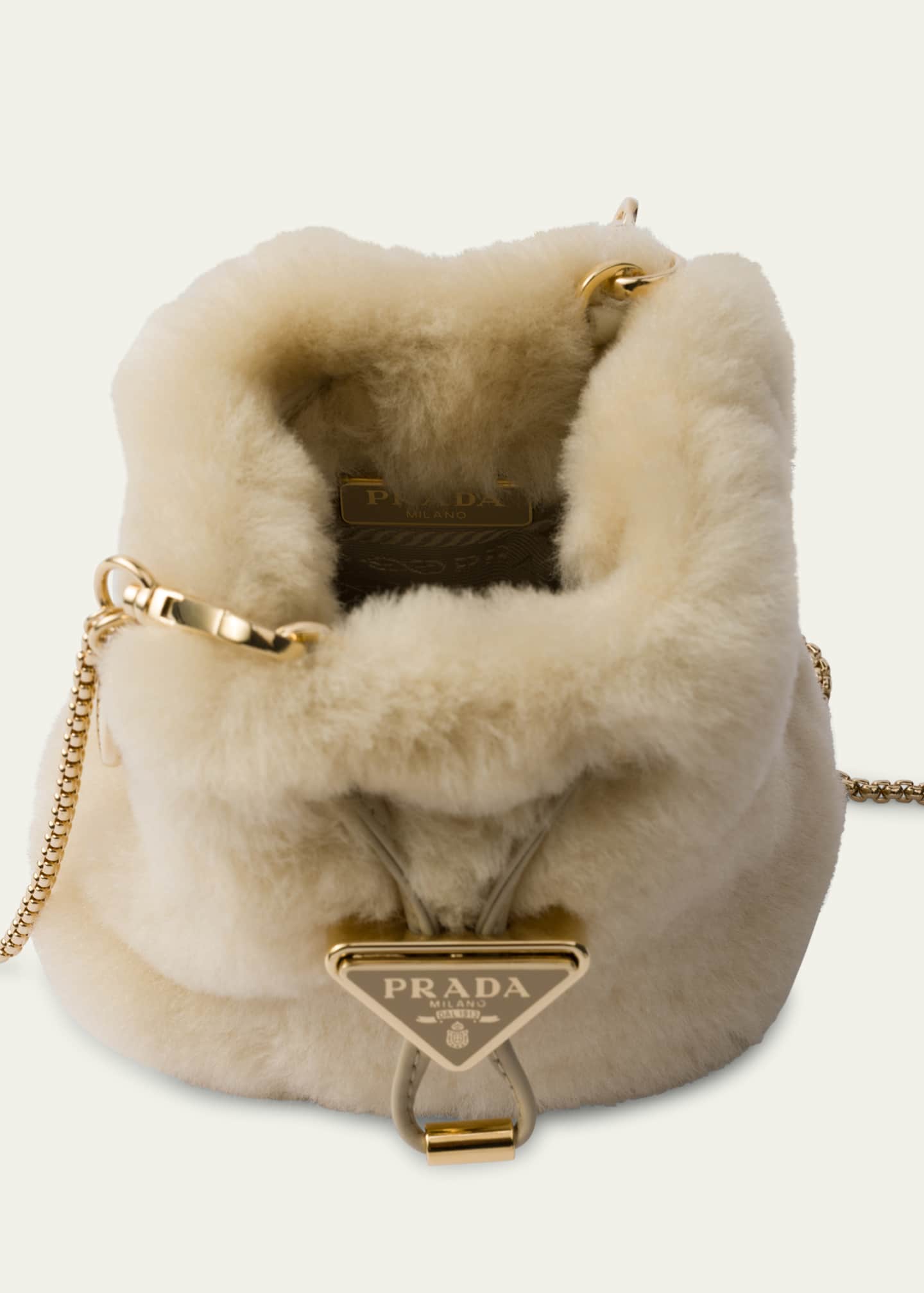 Prada Montone Shearling Bucket Bag Image 3 of 3