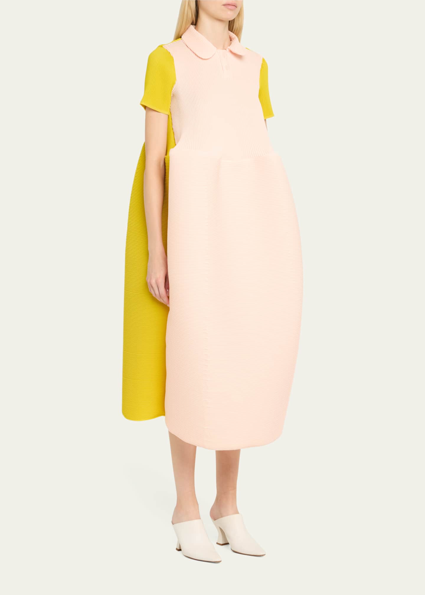 Melitta Baumeister Colorblock Polo Ripple Dress Image 2 of 5
