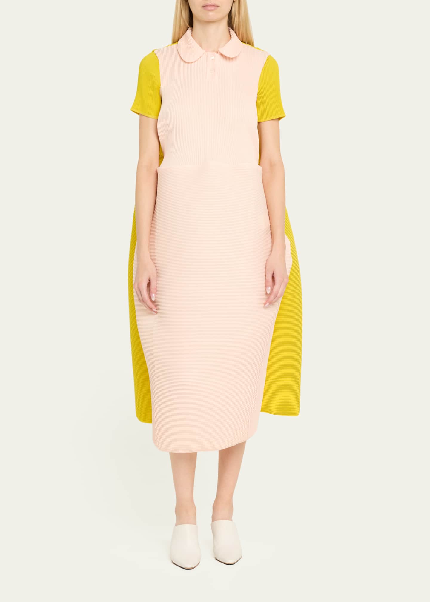 Melitta Baumeister Colorblock Polo Ripple Dress Image 4 of 5