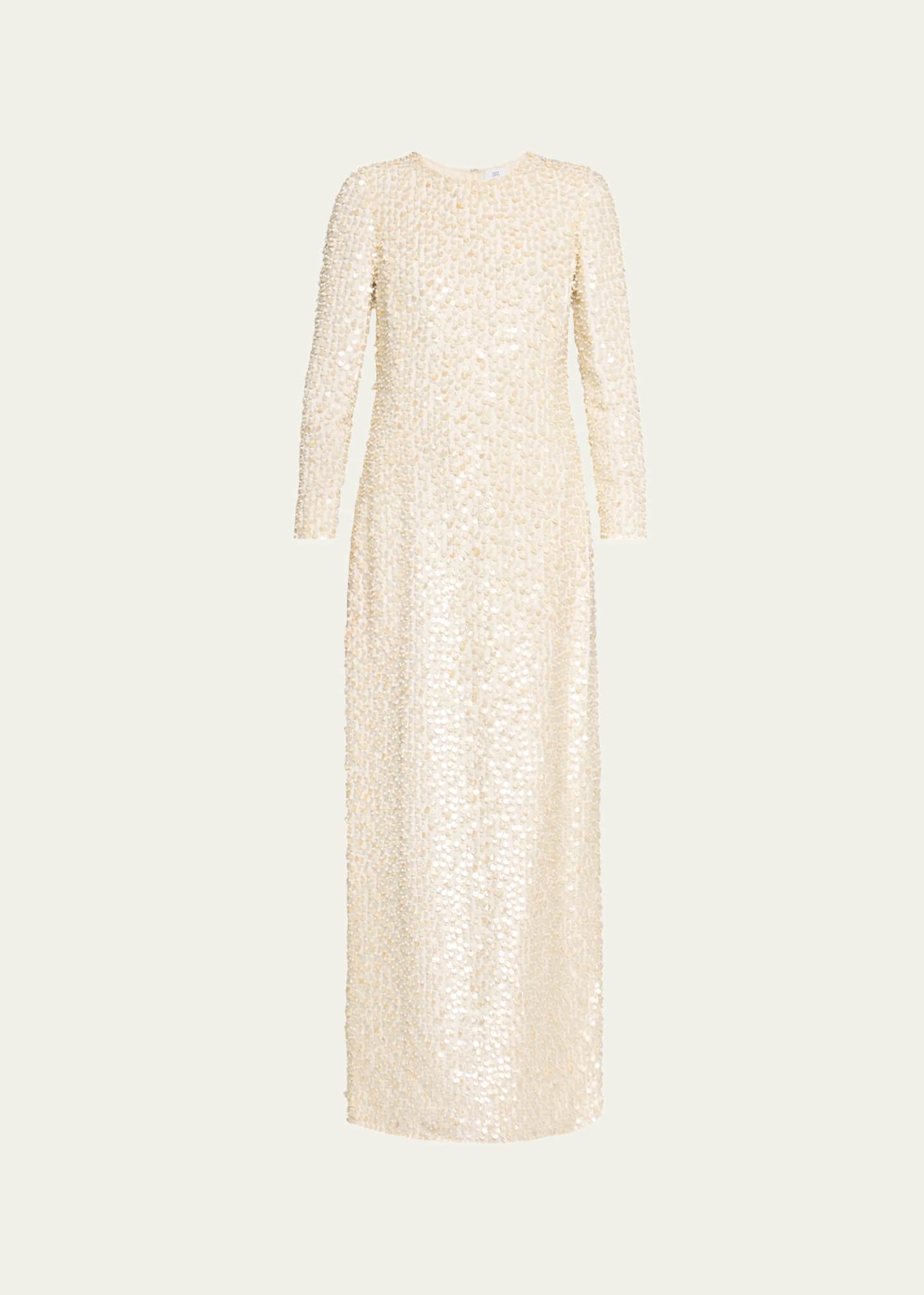 Adam Lippes Jamis Pearl Long Sleeve Gown Image 1 of 5