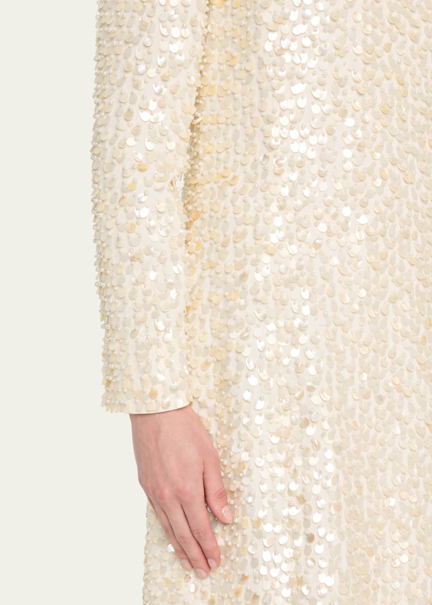 Adam Lippes Jamis Pearl Long Sleeve Gown Image 5 of 5