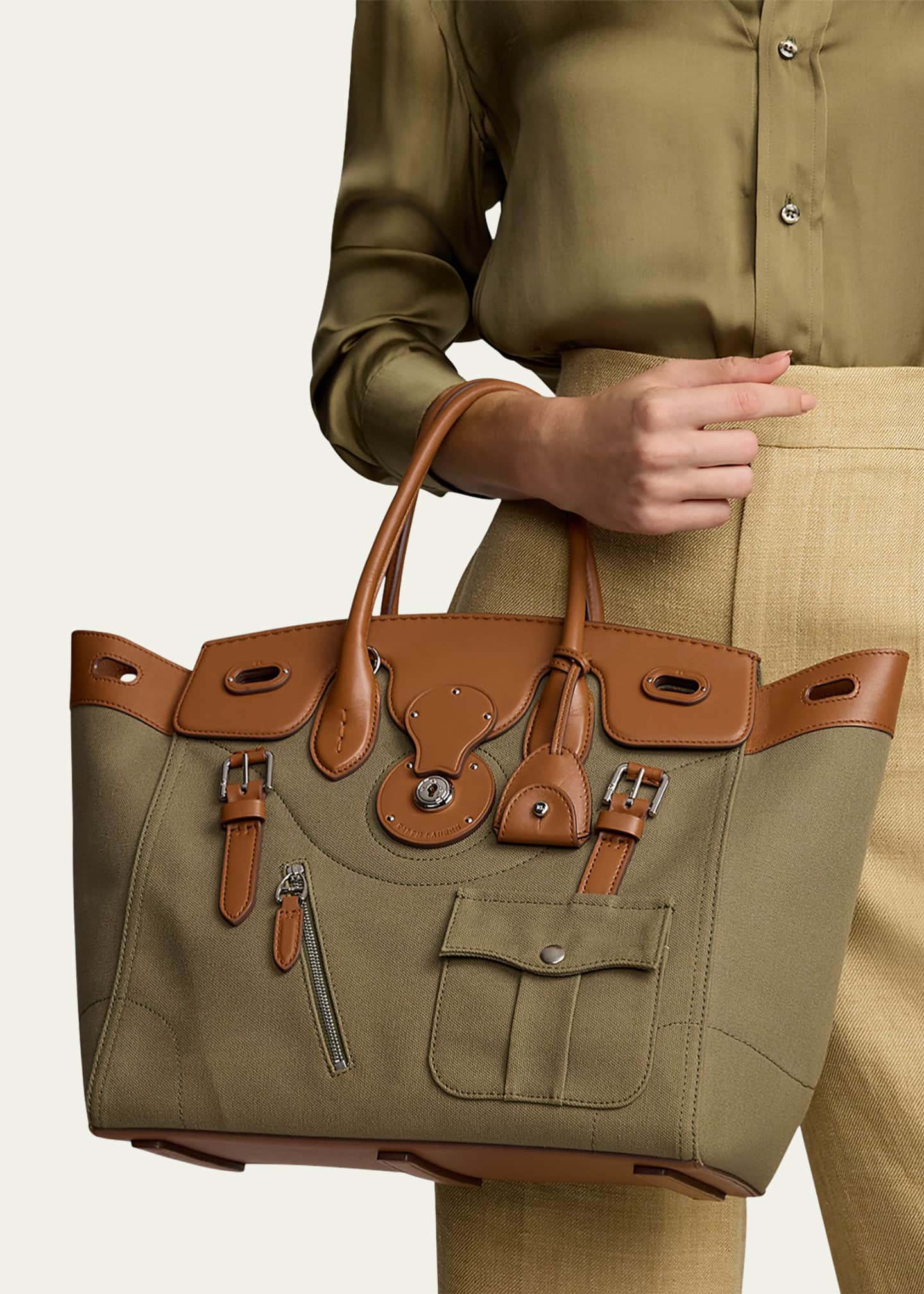 Ralph Lauren Collection Ricky 33 Medium Canvas Top-Handle Bag Image 2 of 6