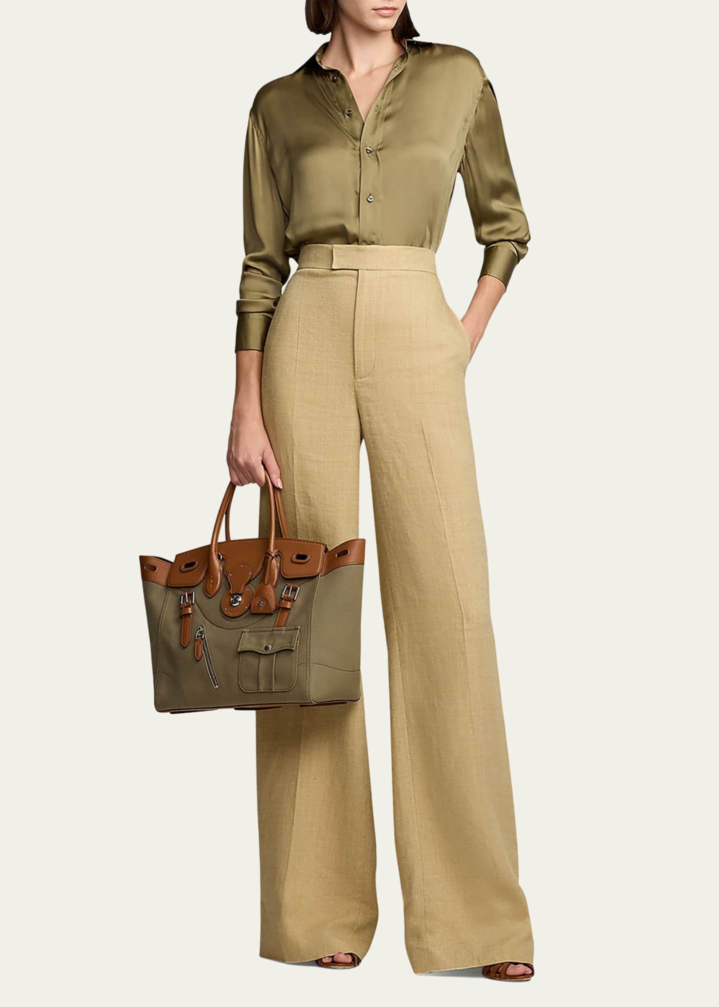 Ralph Lauren Collection Ricky 33 Medium Canvas Top-Handle Bag Image 6 of 6