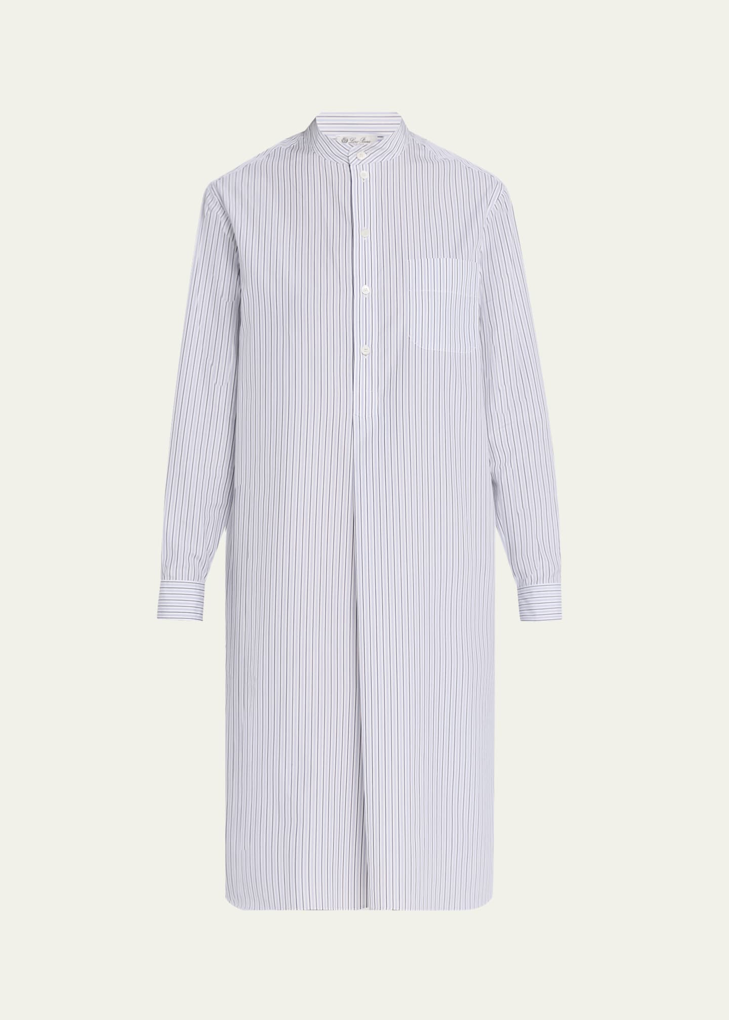 Loro Piana Catlin Devon Stripe Poplin Tunic Dress Image 1 of 5