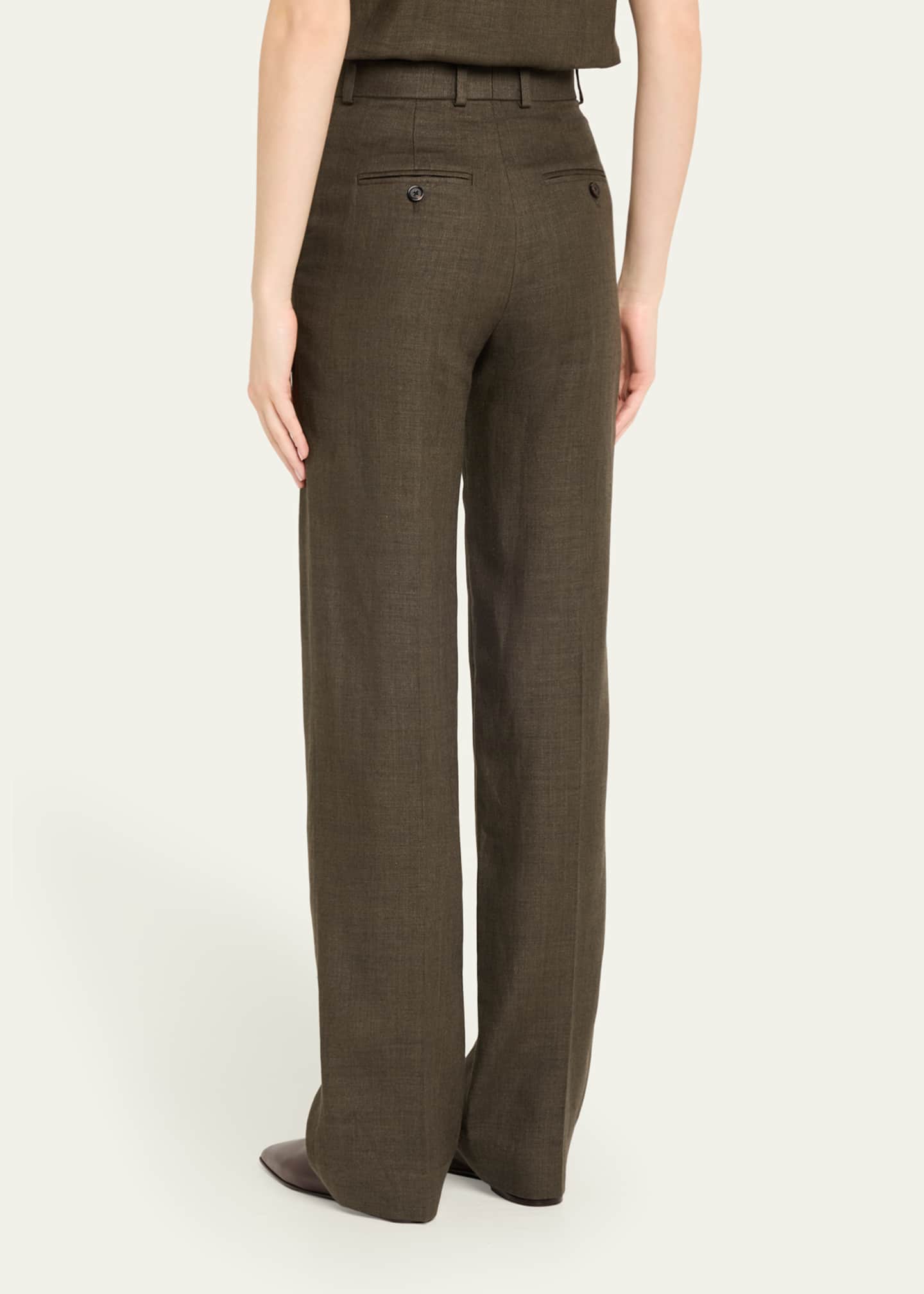 Loro Piana Goldie Structured Linen Wool Trousers Image 3 of 5