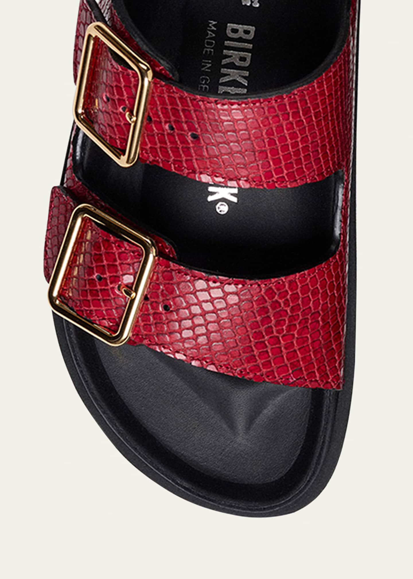 1774 Birkenstock Arizona Snake-Embossed Dual-Buckle Slide Sandals Image 4 of 5