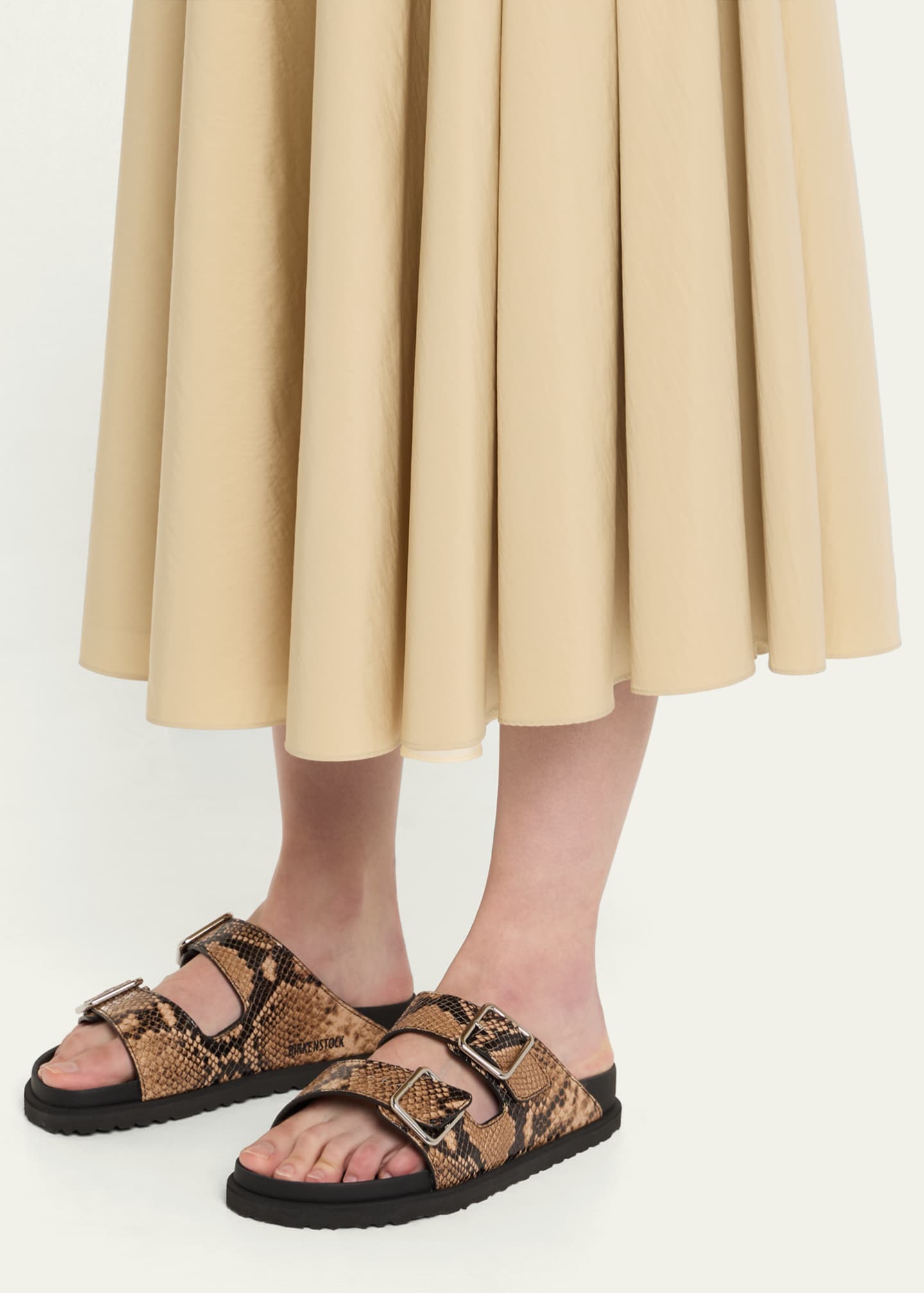 1774 Birkenstock Arizona Snake-Embossed Dual-Buckle Slide Sandals Image 2 of 6