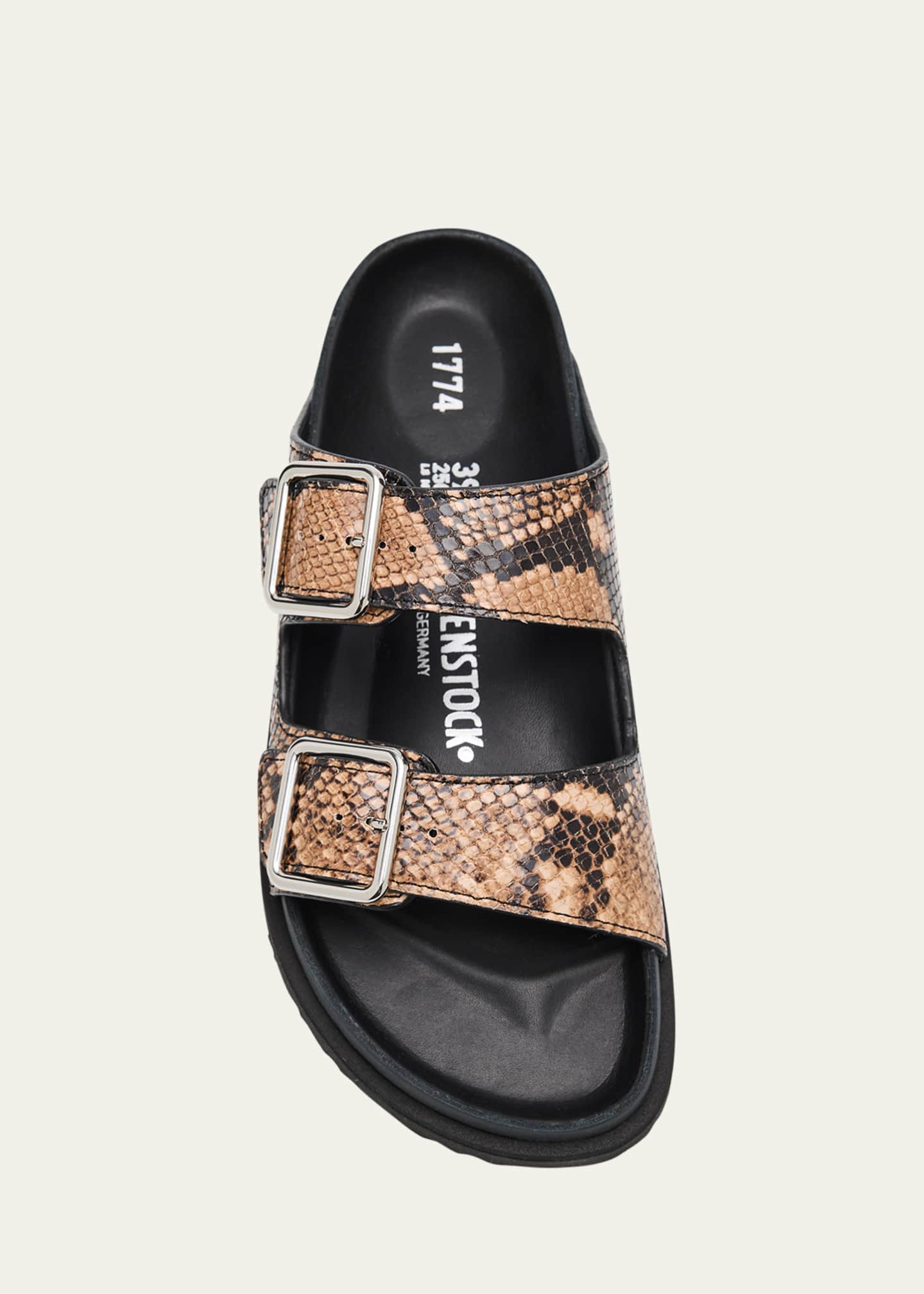 1774 Birkenstock Arizona Snake-Embossed Dual-Buckle Slide Sandals Image 6 of 6