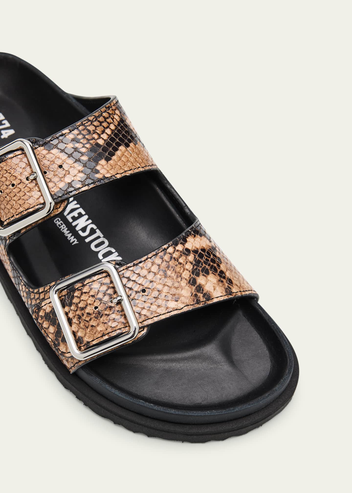 1774 Birkenstock Arizona Snake-Embossed Dual-Buckle Slide Sandals Image 5 of 6