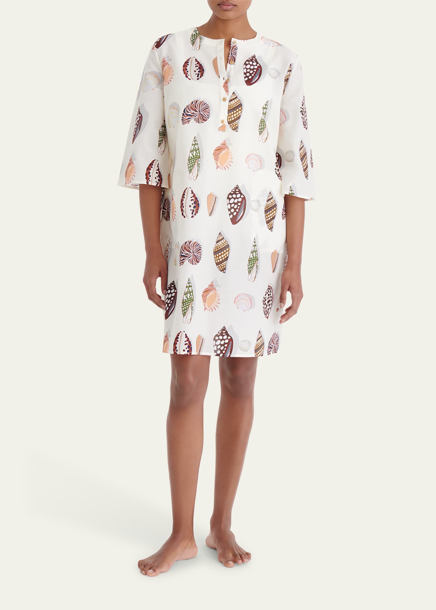 Eres Shell Cotton-Silk Mini Sun Dress Coverup Image 2 of 4