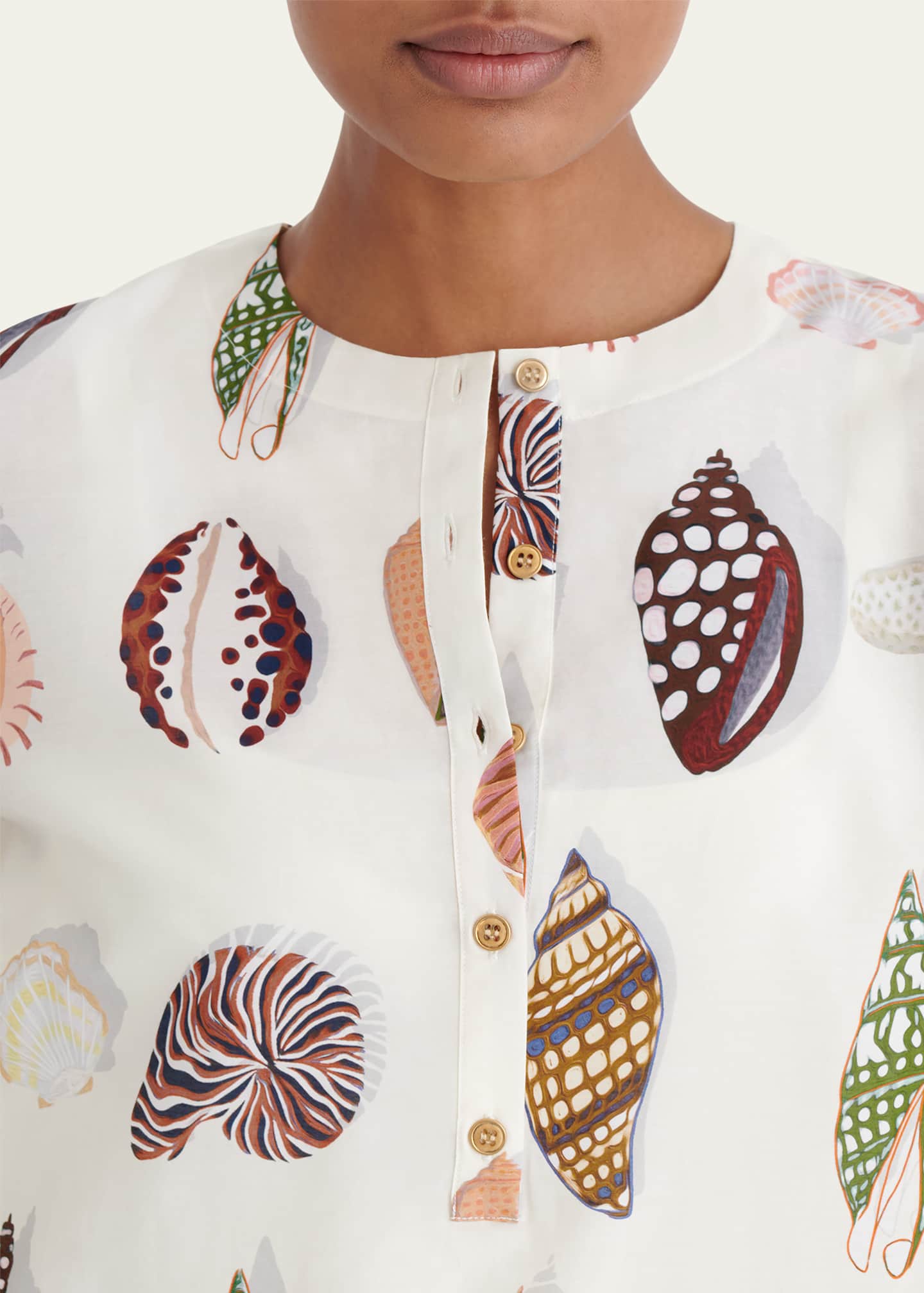 Eres Shell Cotton-Silk Mini Sun Dress Coverup Image 4 of 4