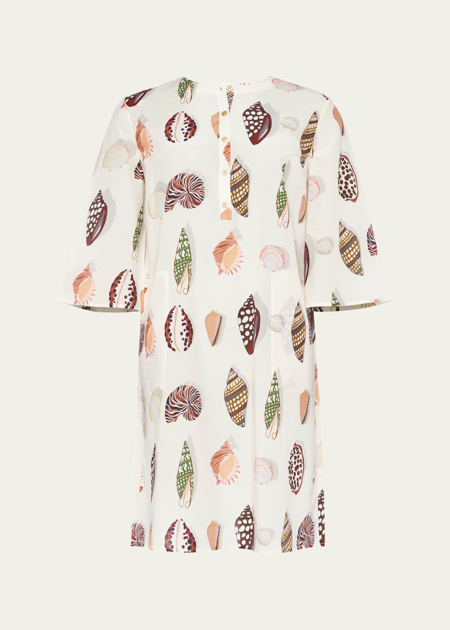 Eres Shell Cotton-Silk Mini Sun Dress Coverup Image 1 of 4