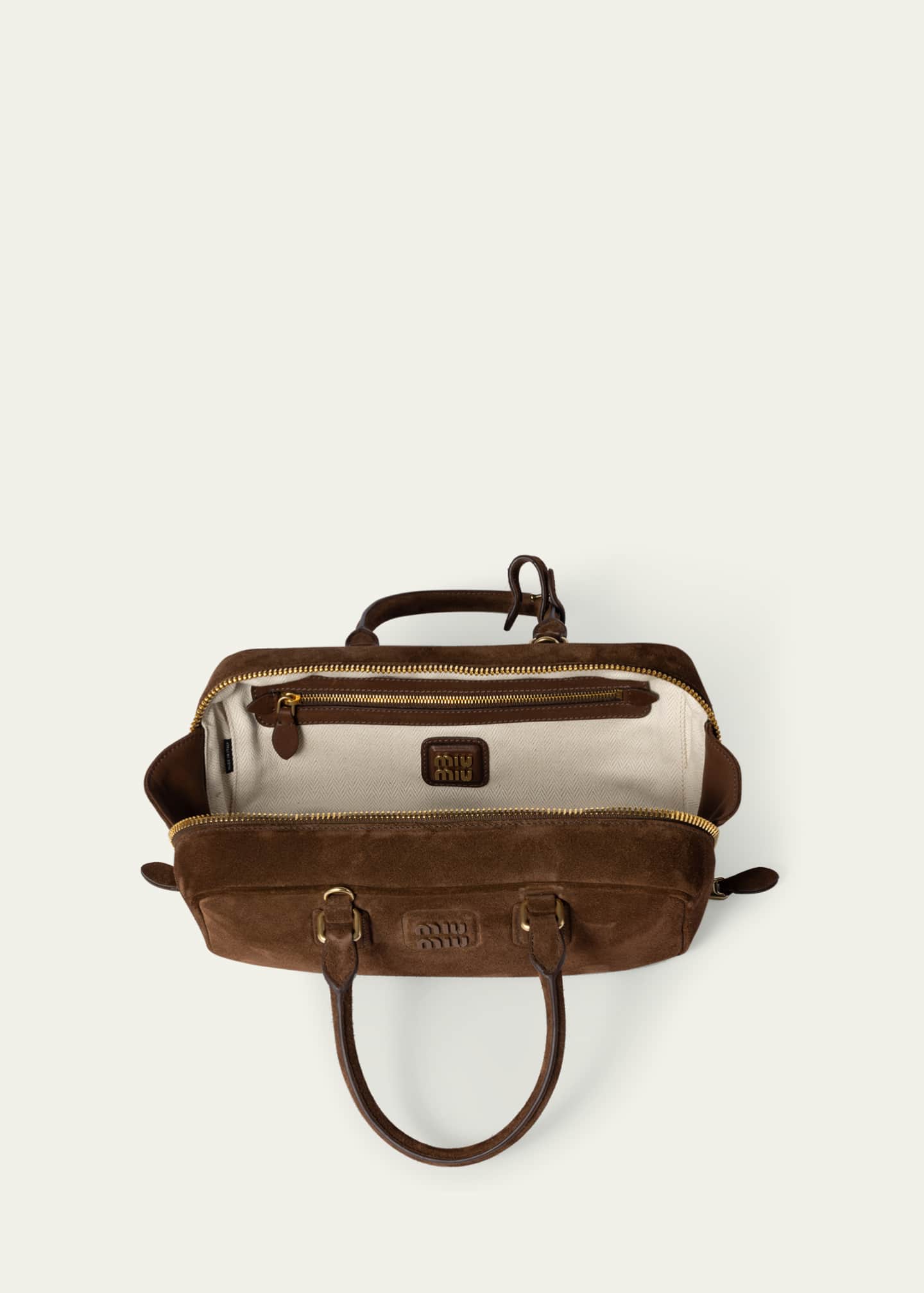 Miu Miu Zip Suede Top-Handle Bag Image 3 of 3