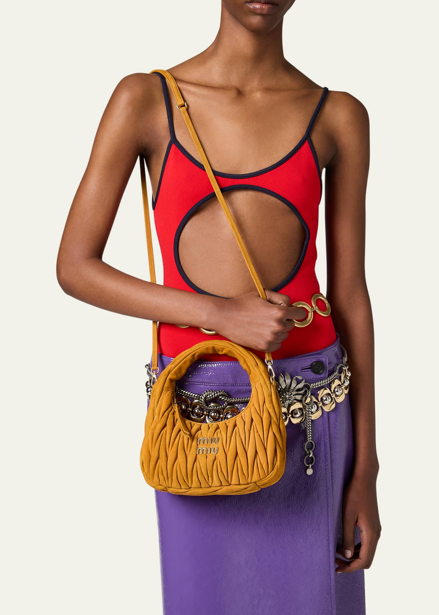 Miu Miu Quilted Suede Top-Handle Bag Image 2 of 5