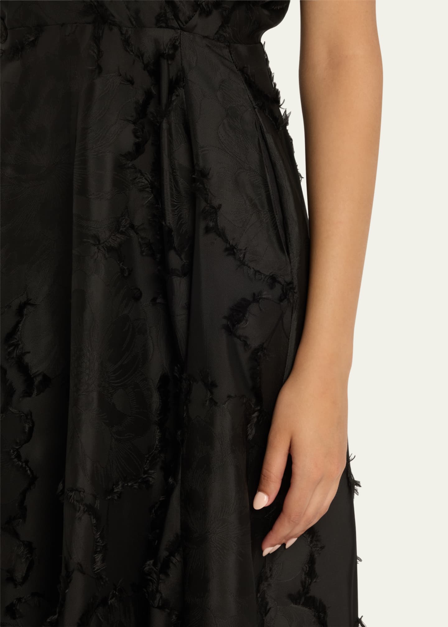 Zero + Maria Cornejo Long Aki Wave Floral Jacquard Dress Image 5 of 5