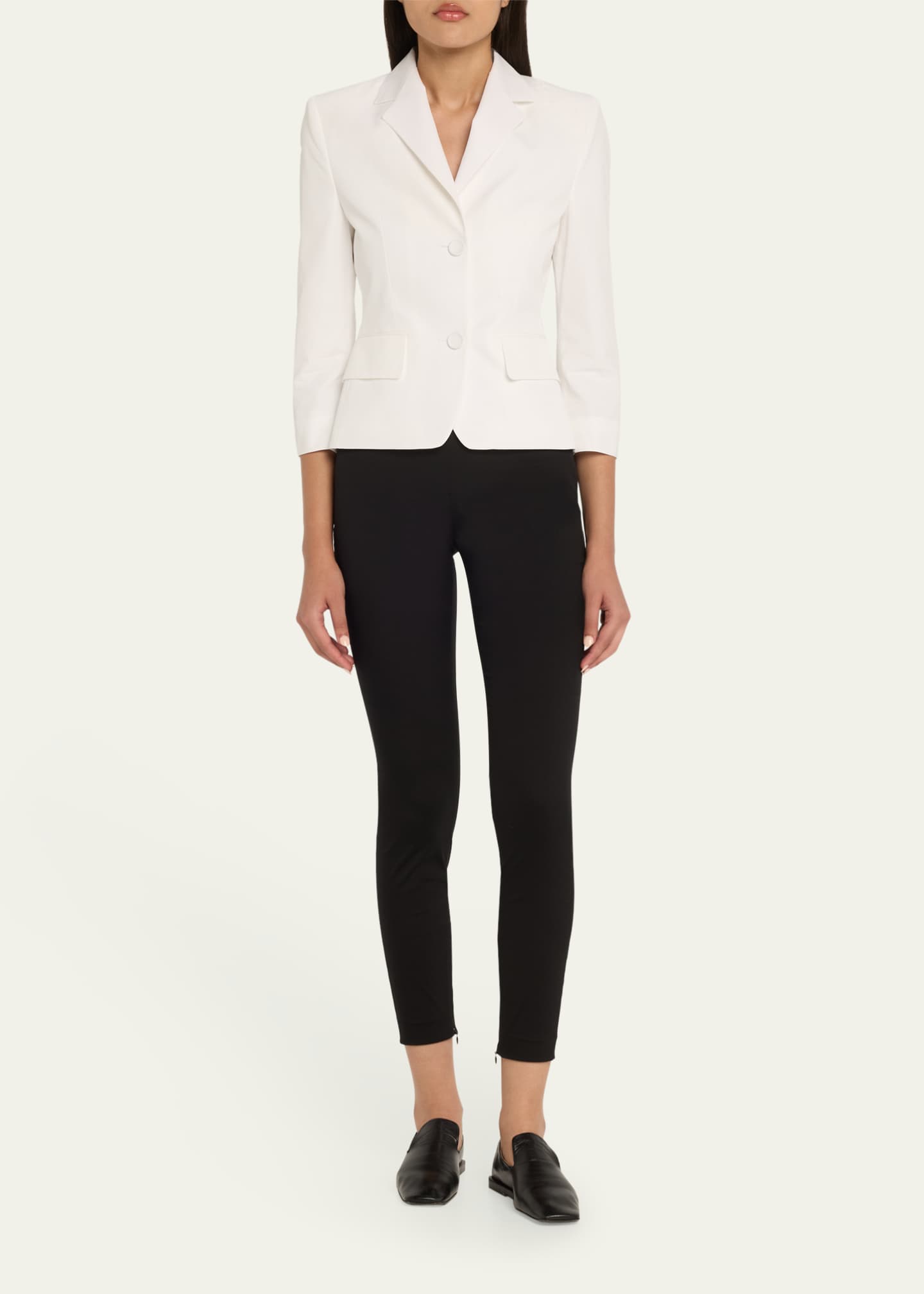 Marni Zip-Cuff Stretch Poplin Legging Pants Image 2 of 5