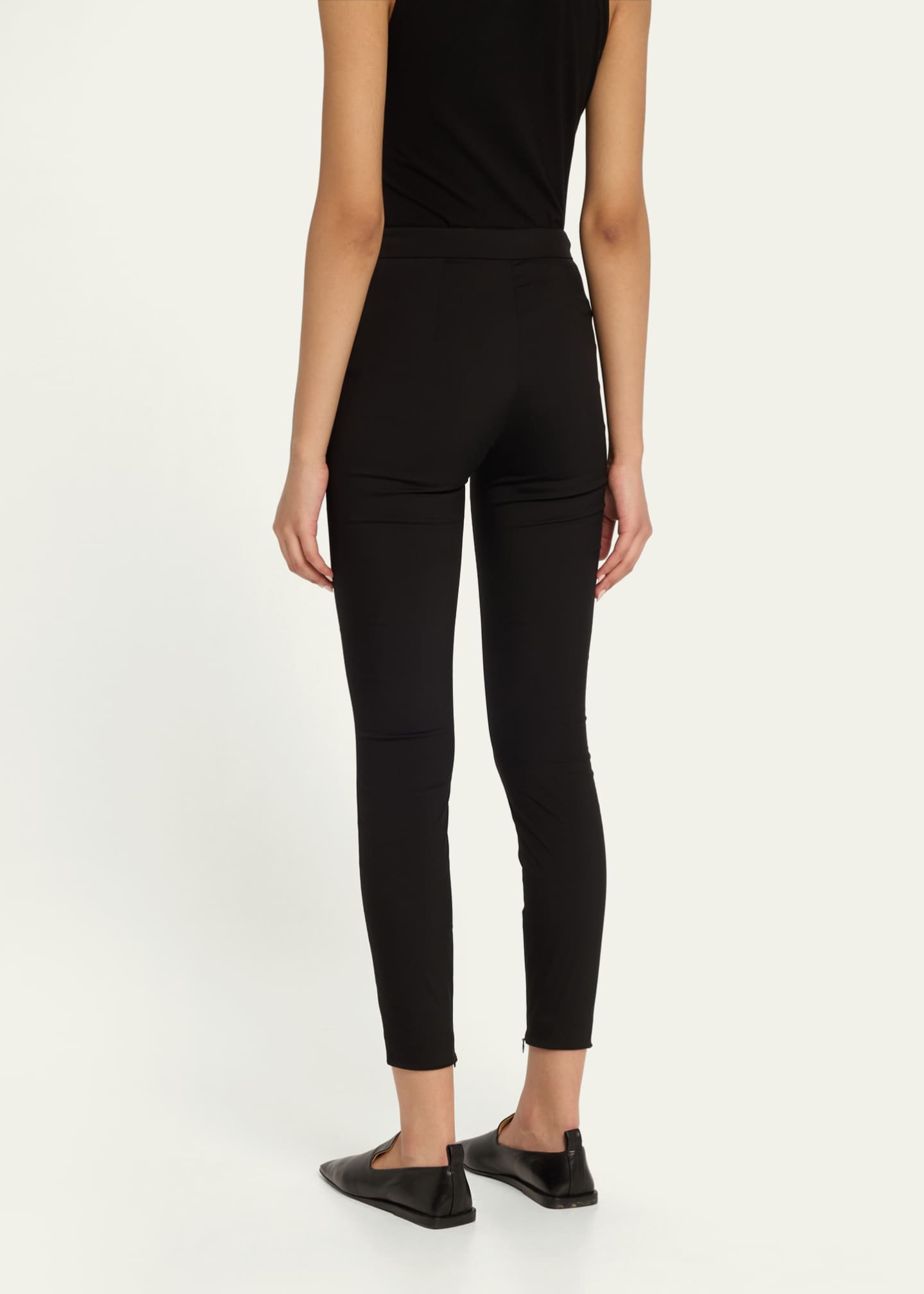 Marni Zip-Cuff Stretch Poplin Legging Pants Image 3 of 5