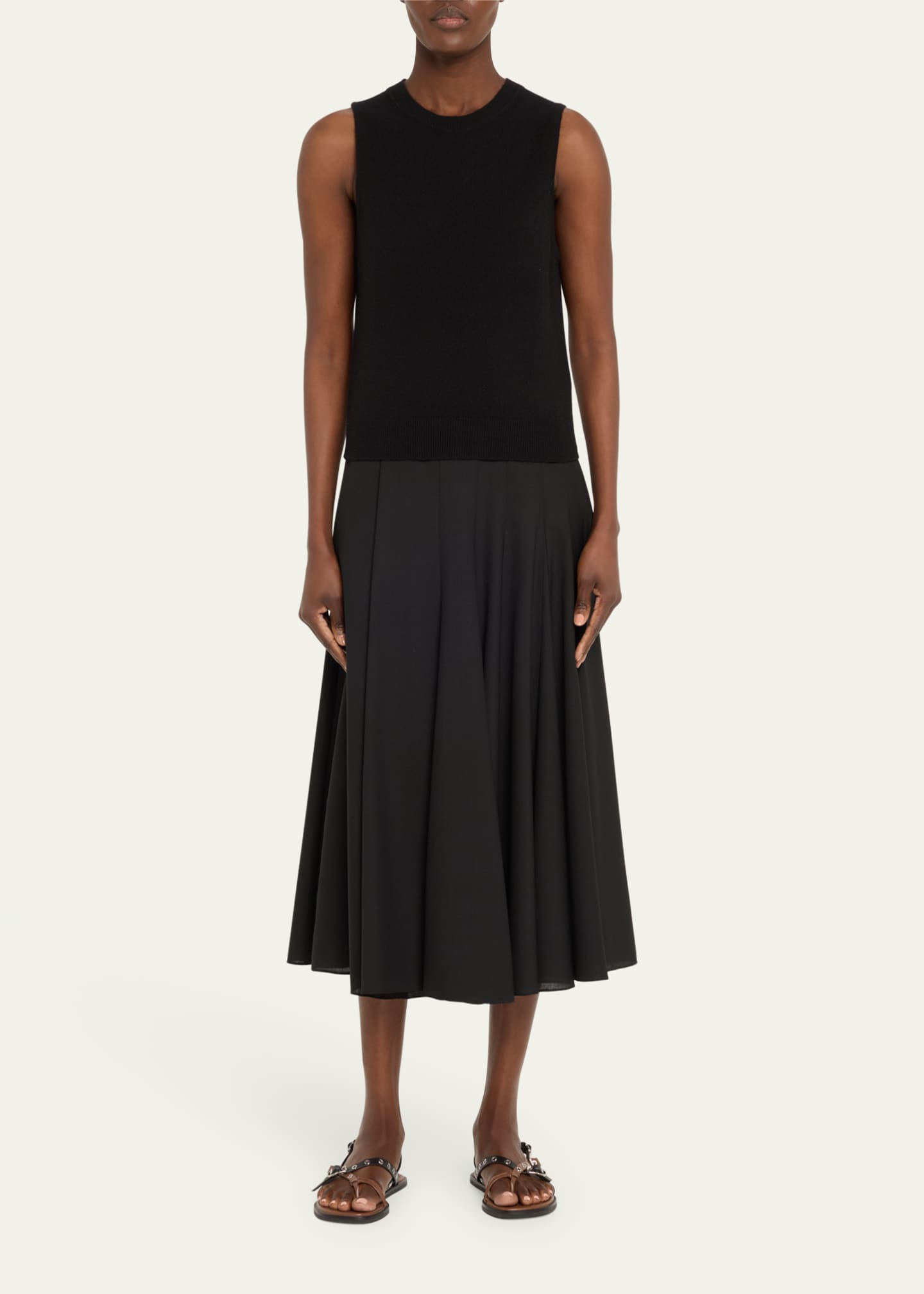 3.1 Phillip Lim Rivet Leather Strappy Toe-Ring Sandals Image 3 of 6