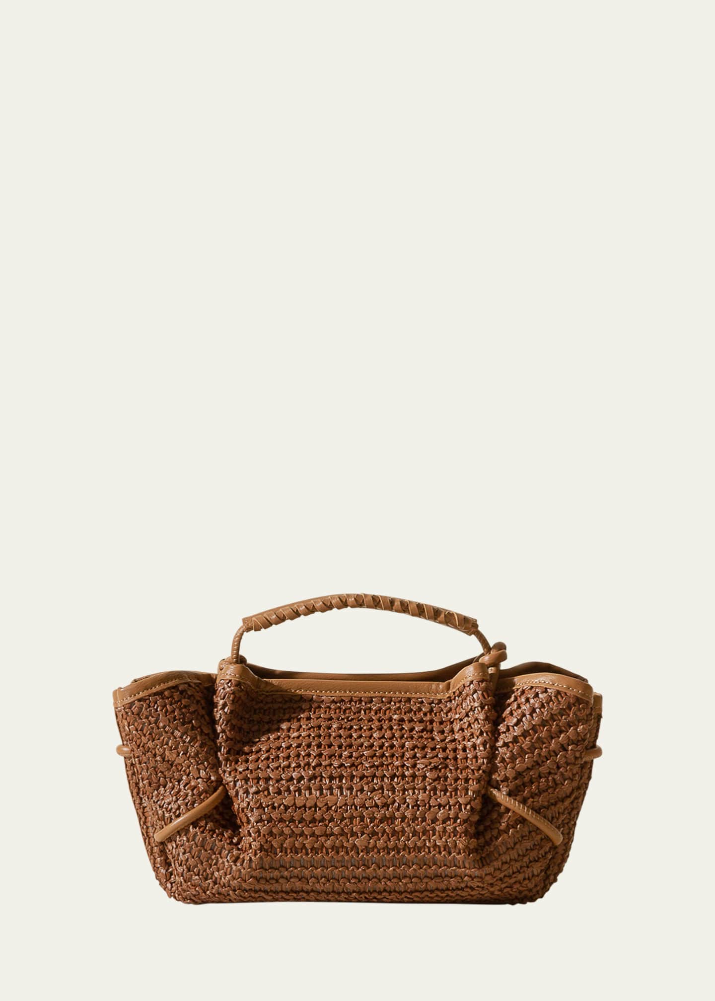 HEREU Arta Mini Raffia Top-Handle Bag