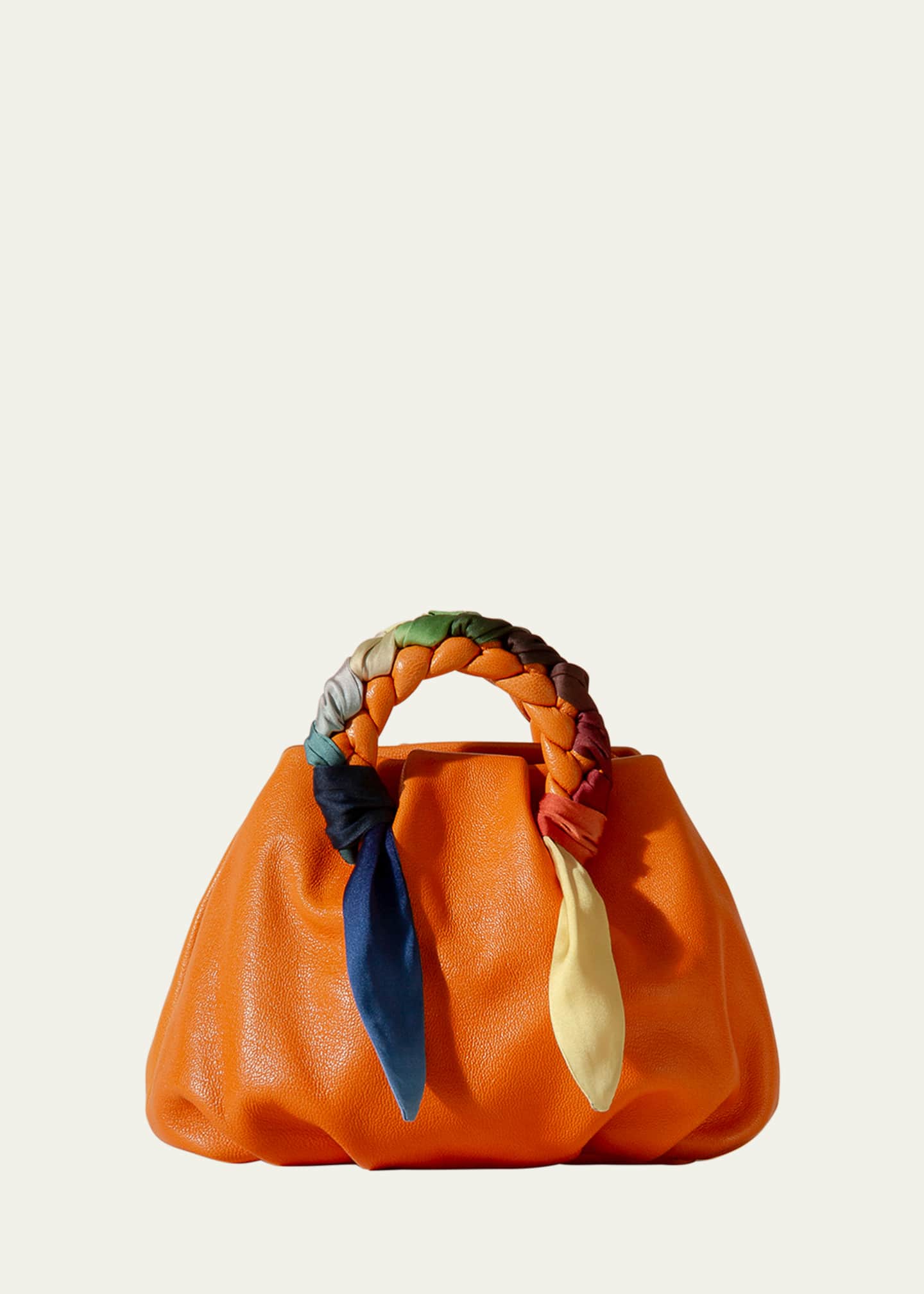 HEREU Bombon Foulard Leather Top-Handle Bag