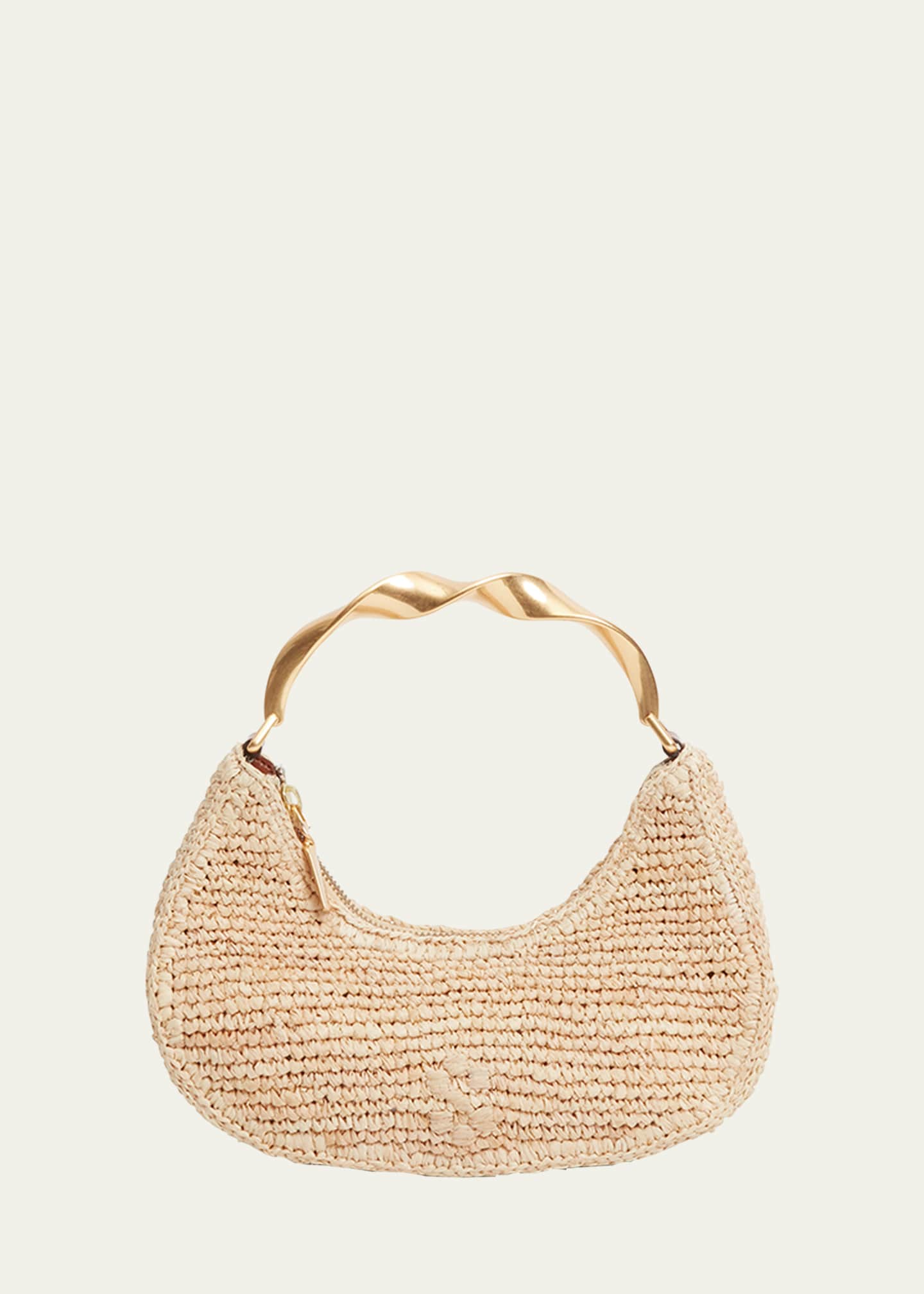 SIMKHAI Nixi Twist Raffia Top-Handle Bag Image 1 of 2