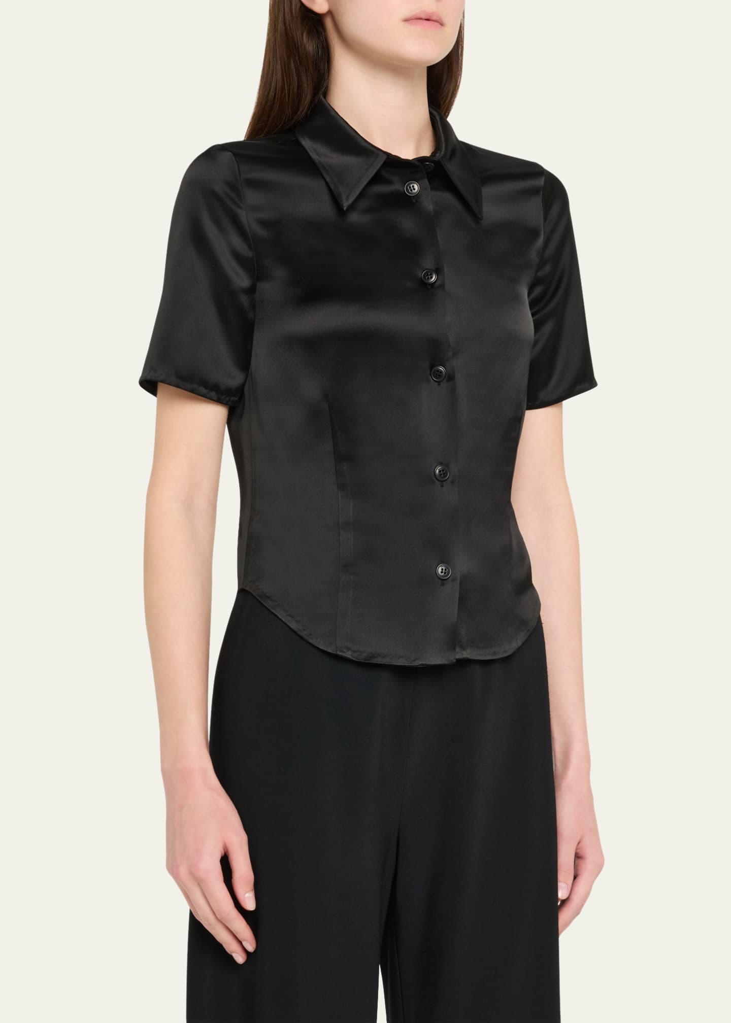 Nanushka Clare Slip Satin Shirt Image 4 of 5