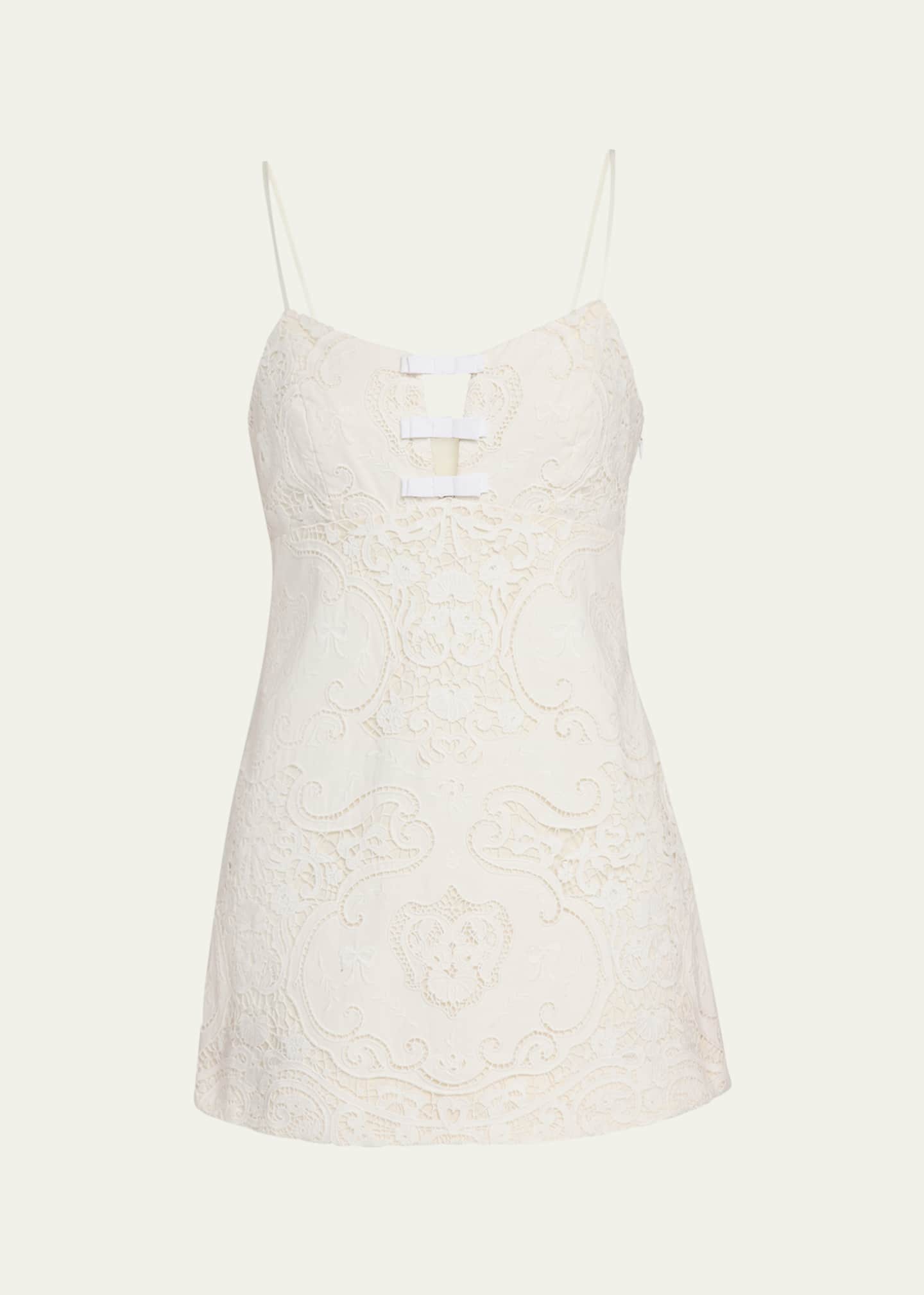 LoveShackFancy Rosalisa Embroidered Cotton Mini Dress Image 1 of 5