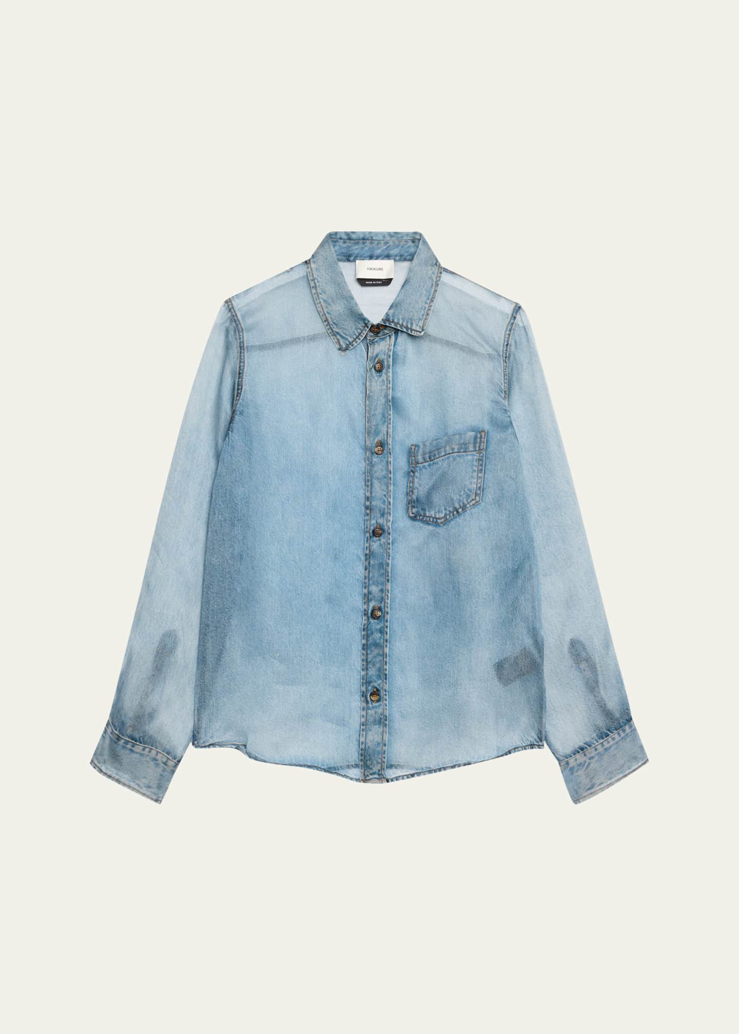 HAIKURE Ronda Sheer Denim Print Shirt Image 1 of 5