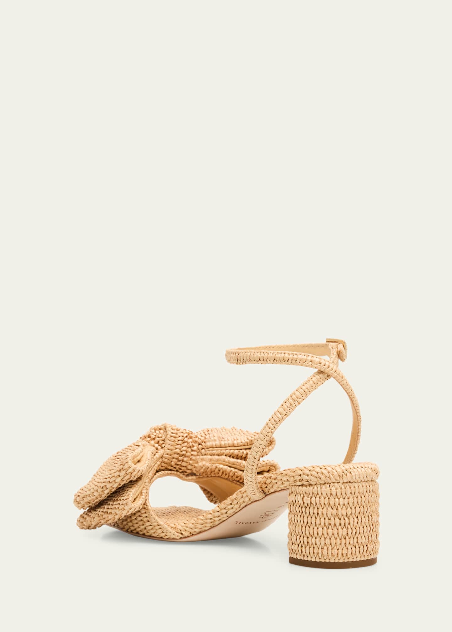 Loeffler Randall Carmen Woven Bow Ankle-Strap Sandals Image 4 of 6