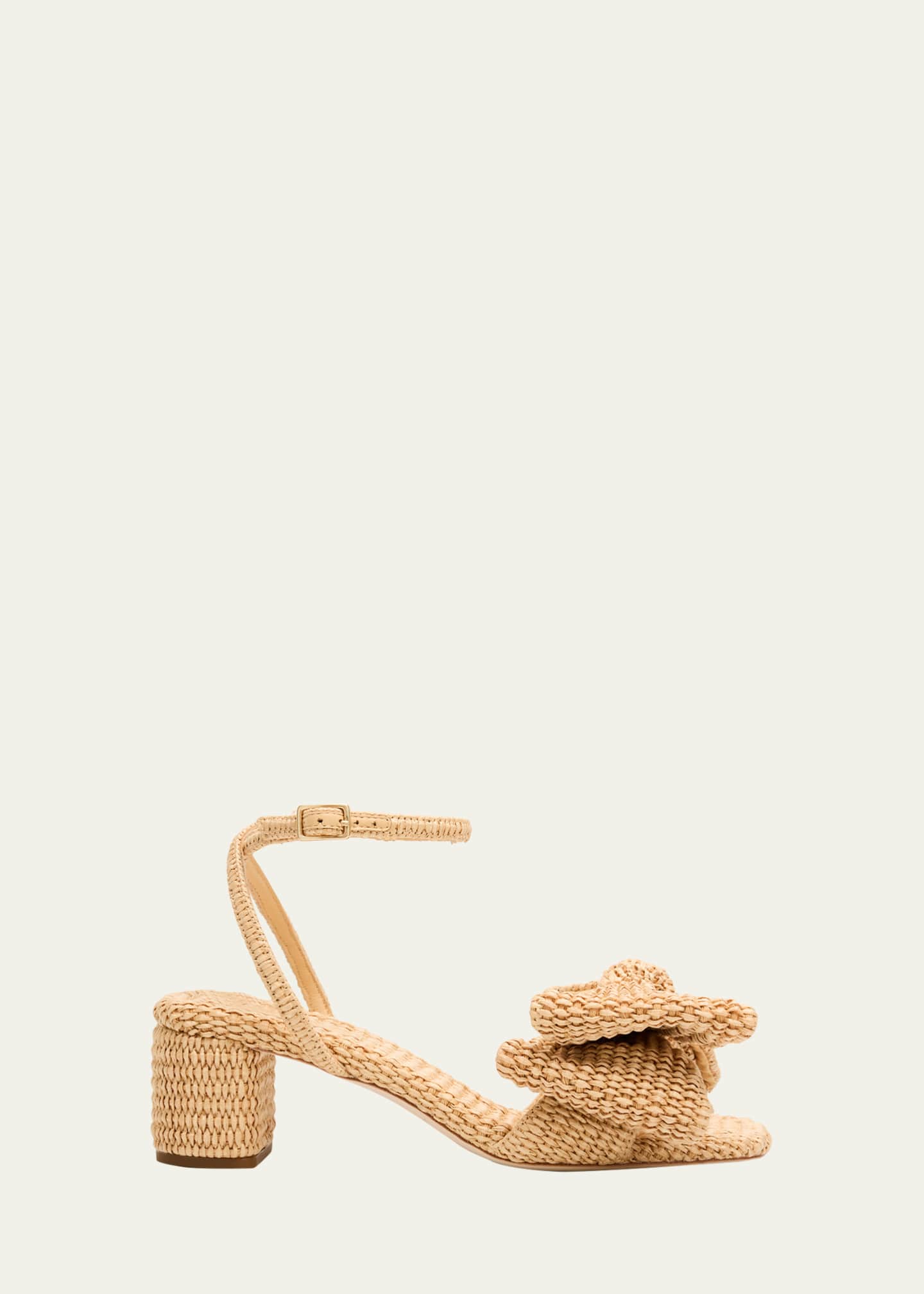 Loeffler Randall Carmen Woven Bow Ankle-Strap Sandals Image 1 of 6