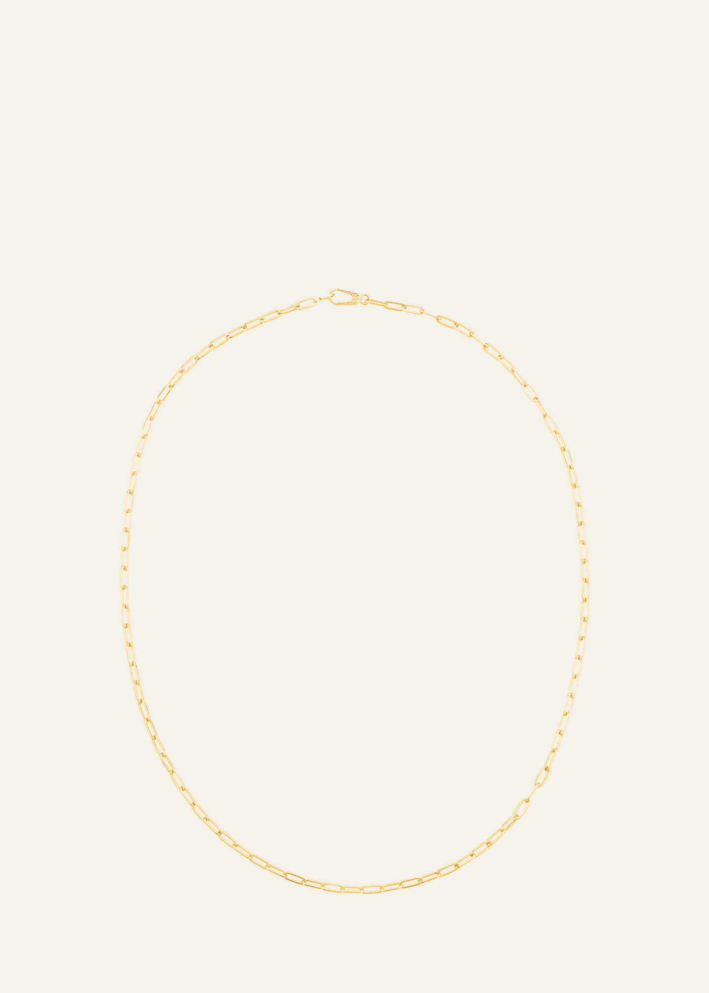 Mellerio Lien Or 18K Yellow Gold Small Rectangular Link Chain Necklace with Square Section, Short