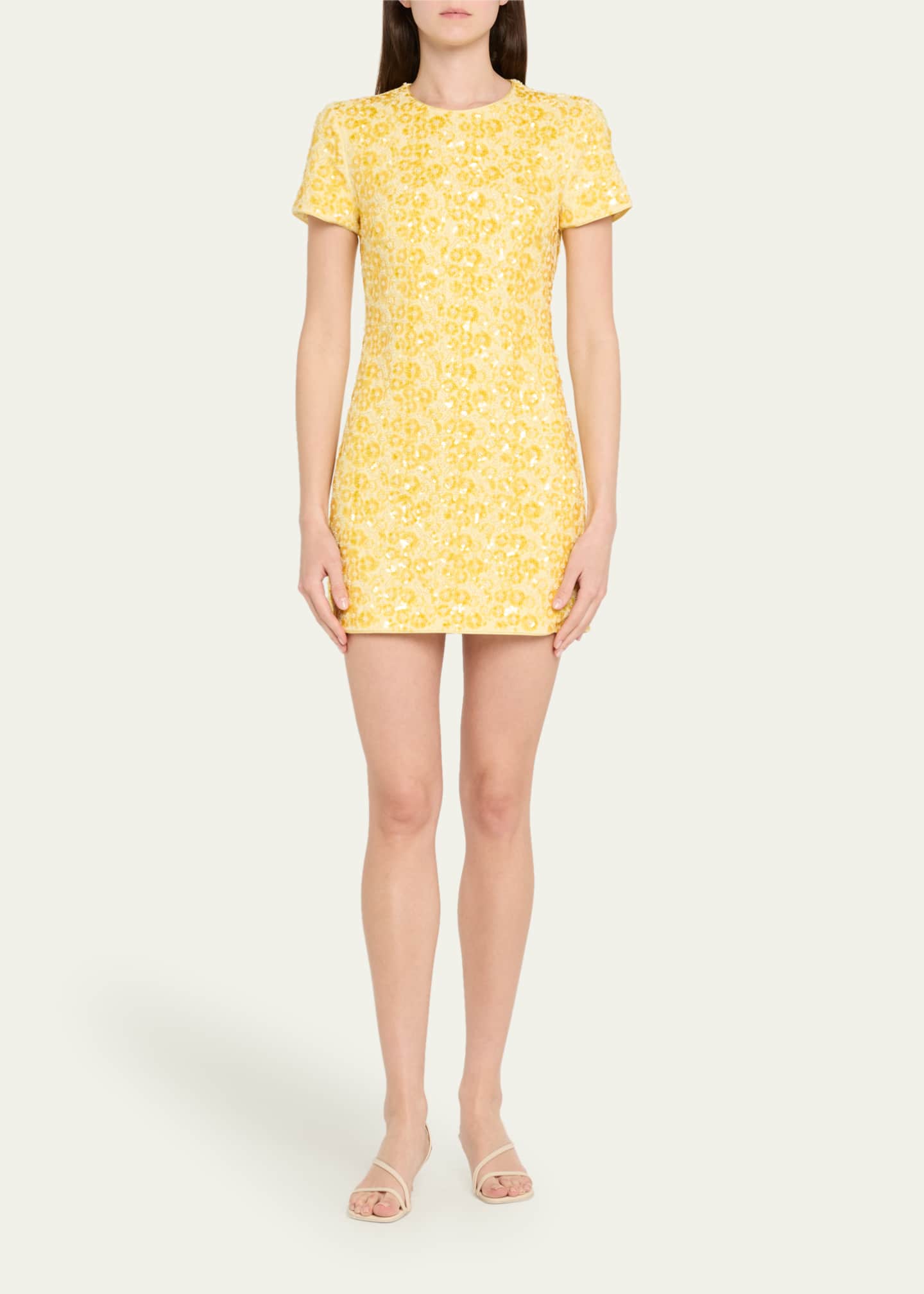 SIMKHAI Clove Sequined Short-Sleeve Mini Dress Image 2 of 5