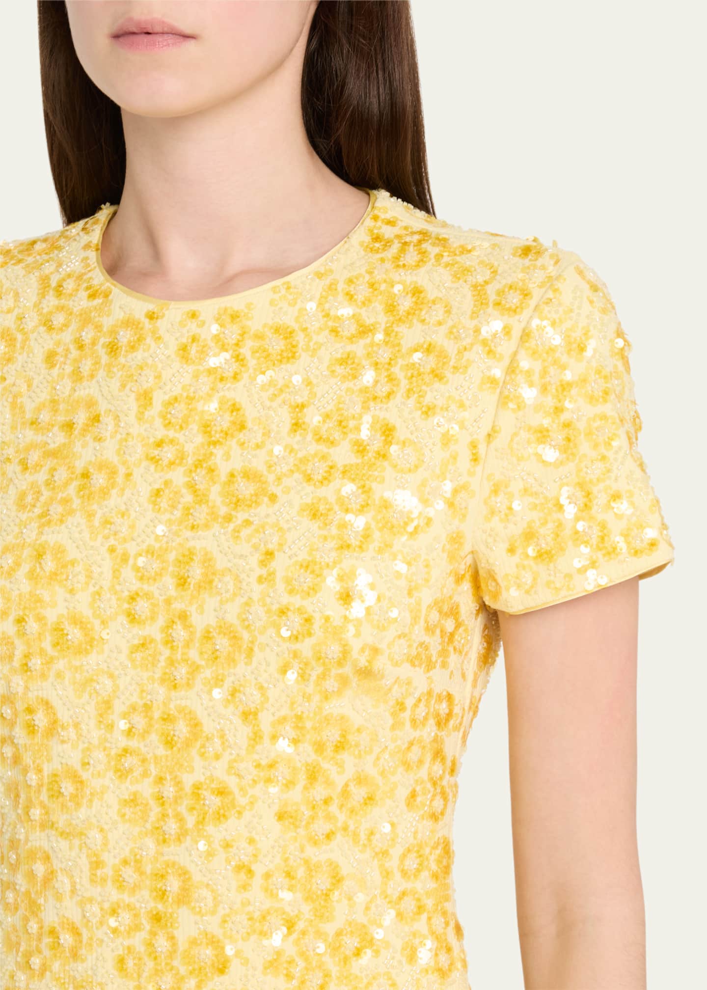 SIMKHAI Clove Sequined Short-Sleeve Mini Dress Image 5 of 5