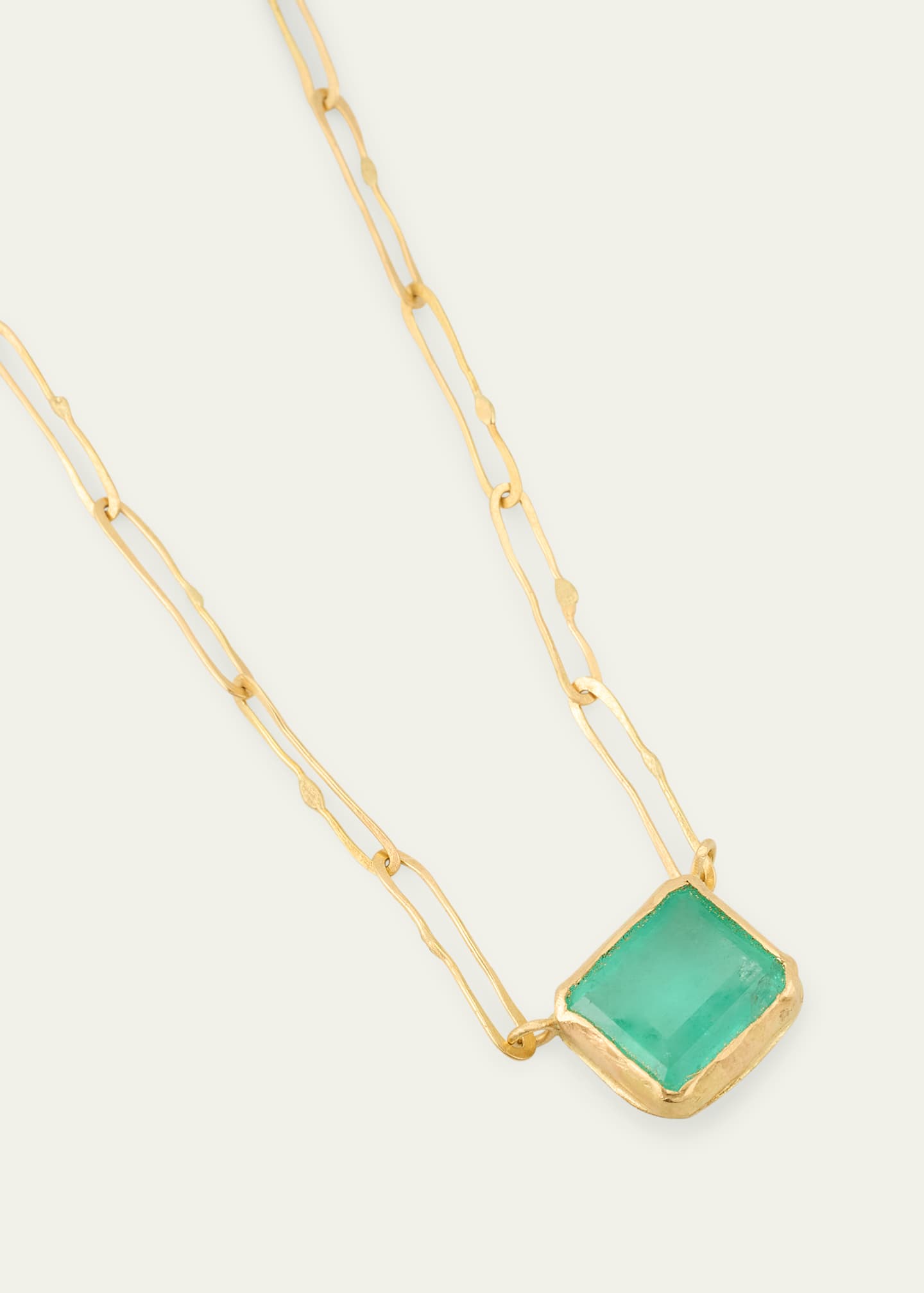 JUDY GEIB 18K Yellow Gold Echo Colombian Emerald Necklace Image 3 of 4